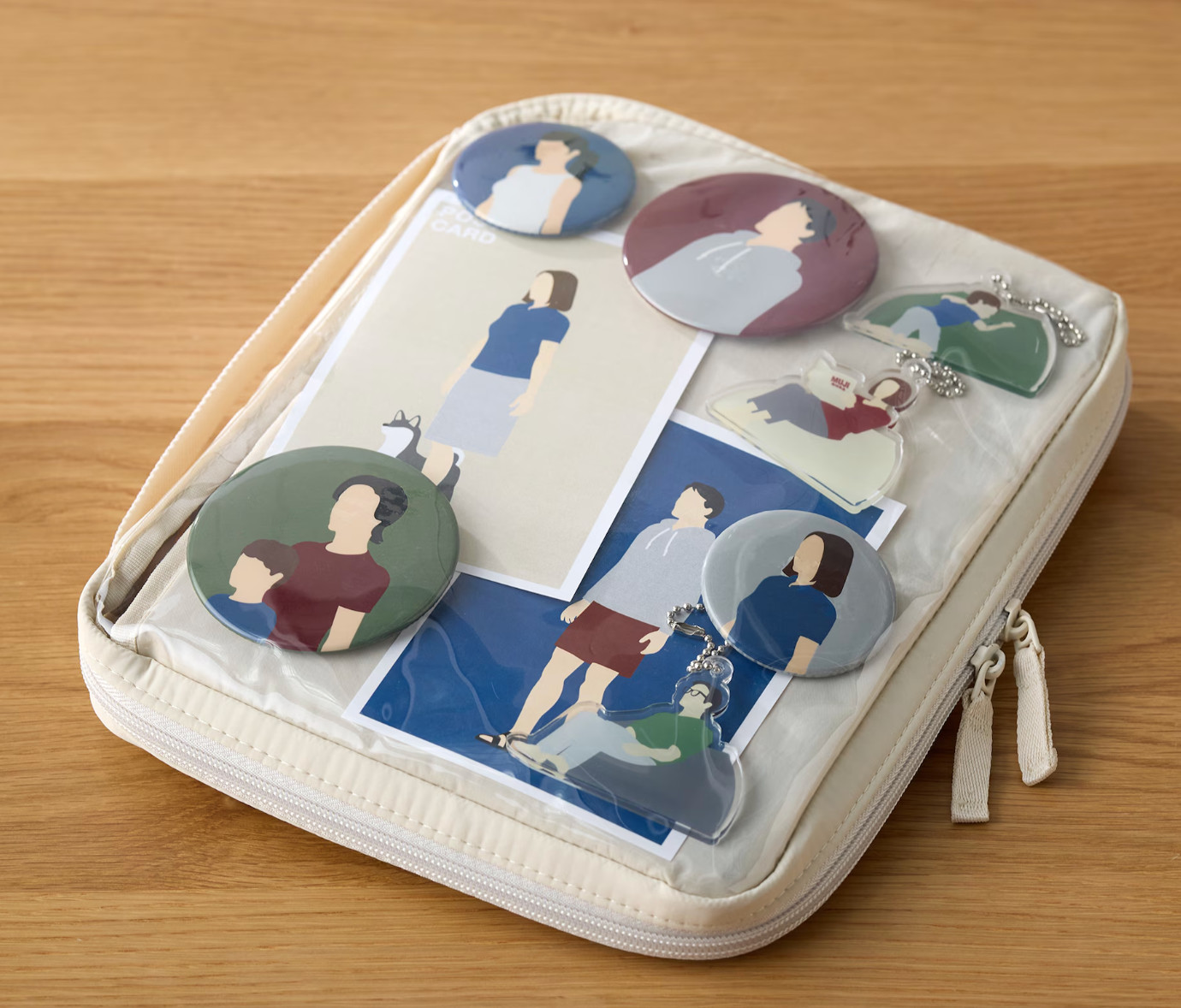 MUJI A5 Wide Collection Case Black Ivory Mos Green / Selectable Pockets refills