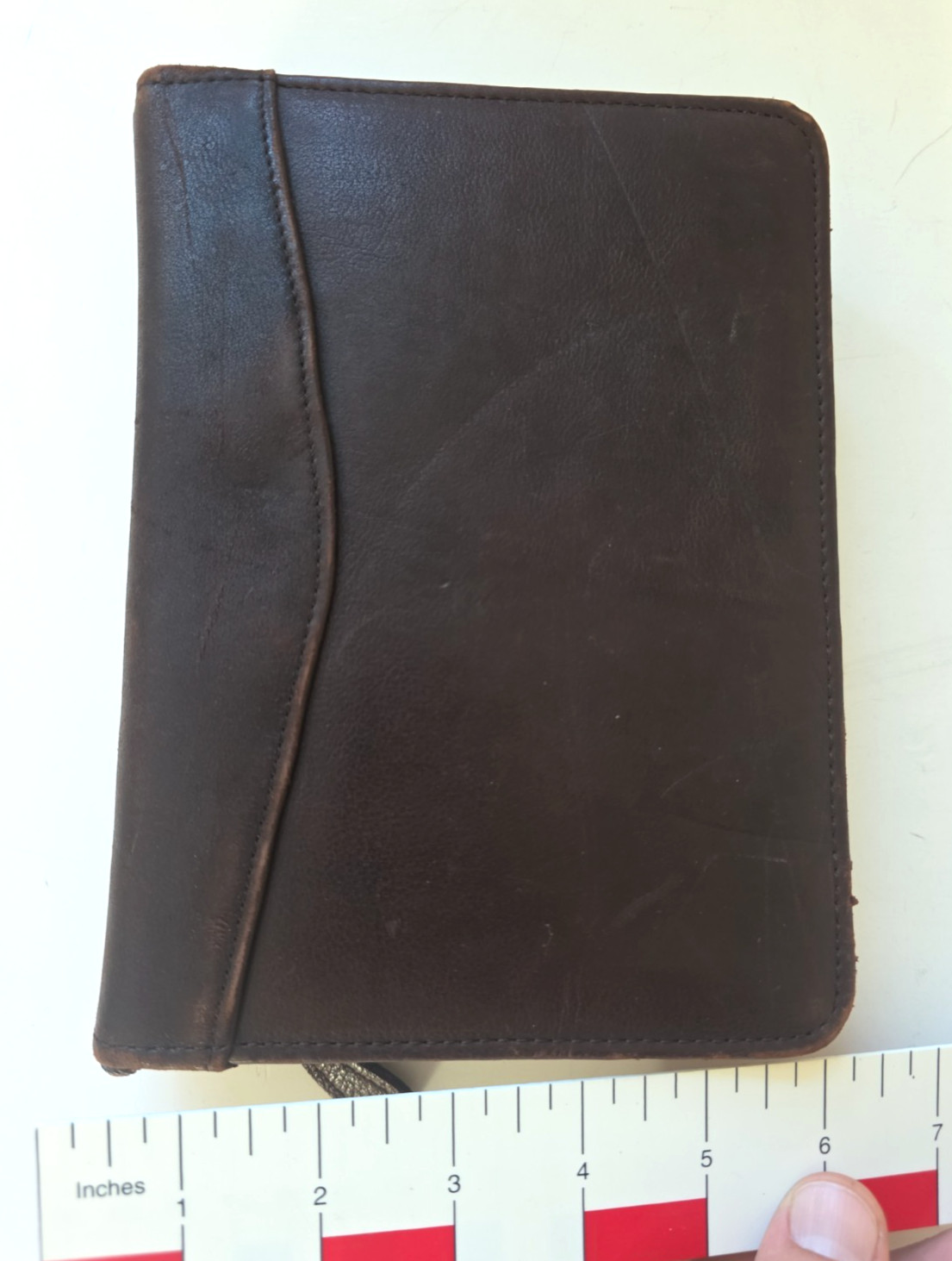Franklin Covey Brown Top Grain Cowhide Leather Classic Full Zip Binder 6 Ring