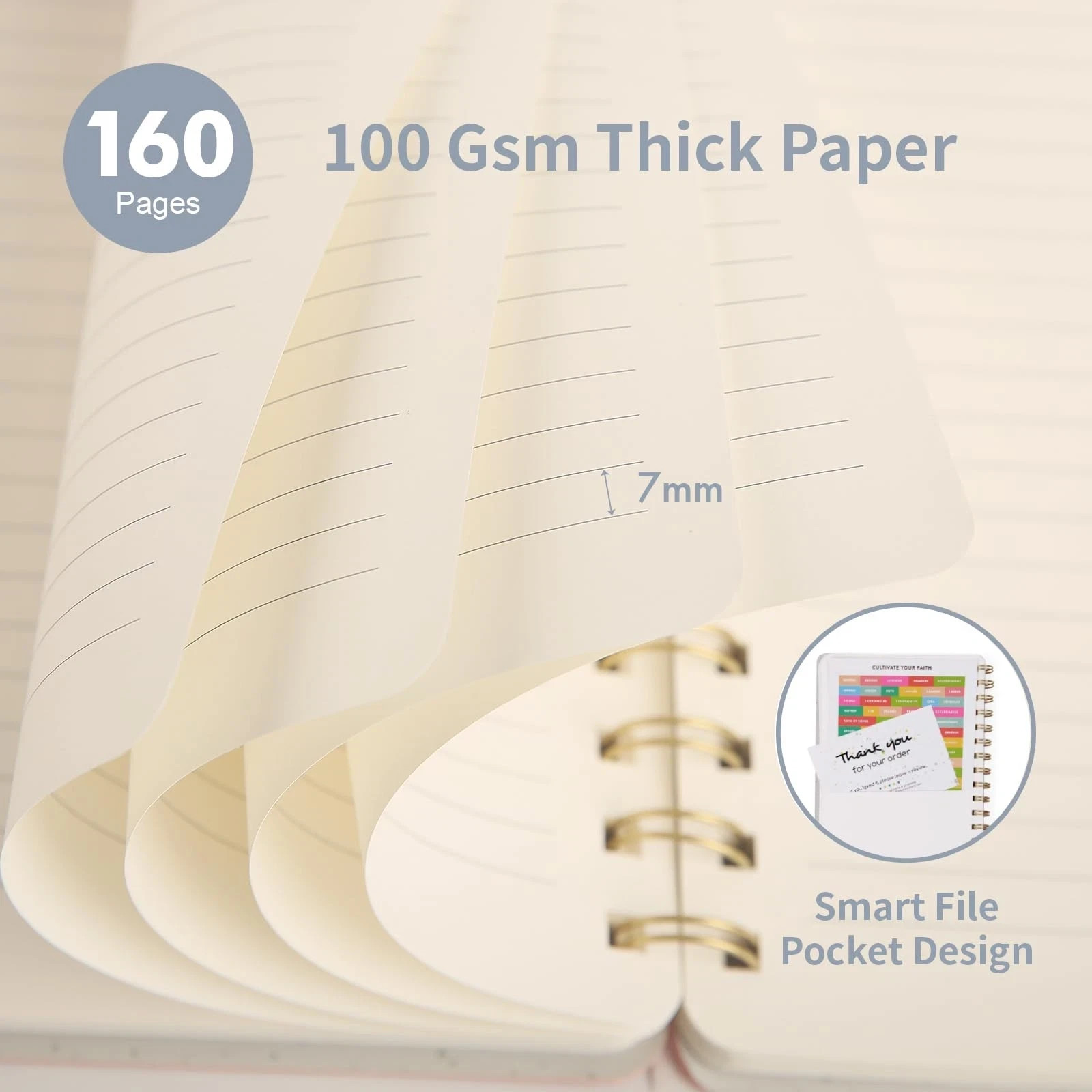 Spiral Notebook-5.75 x 8.125 College Ruled Journal and 160 pages