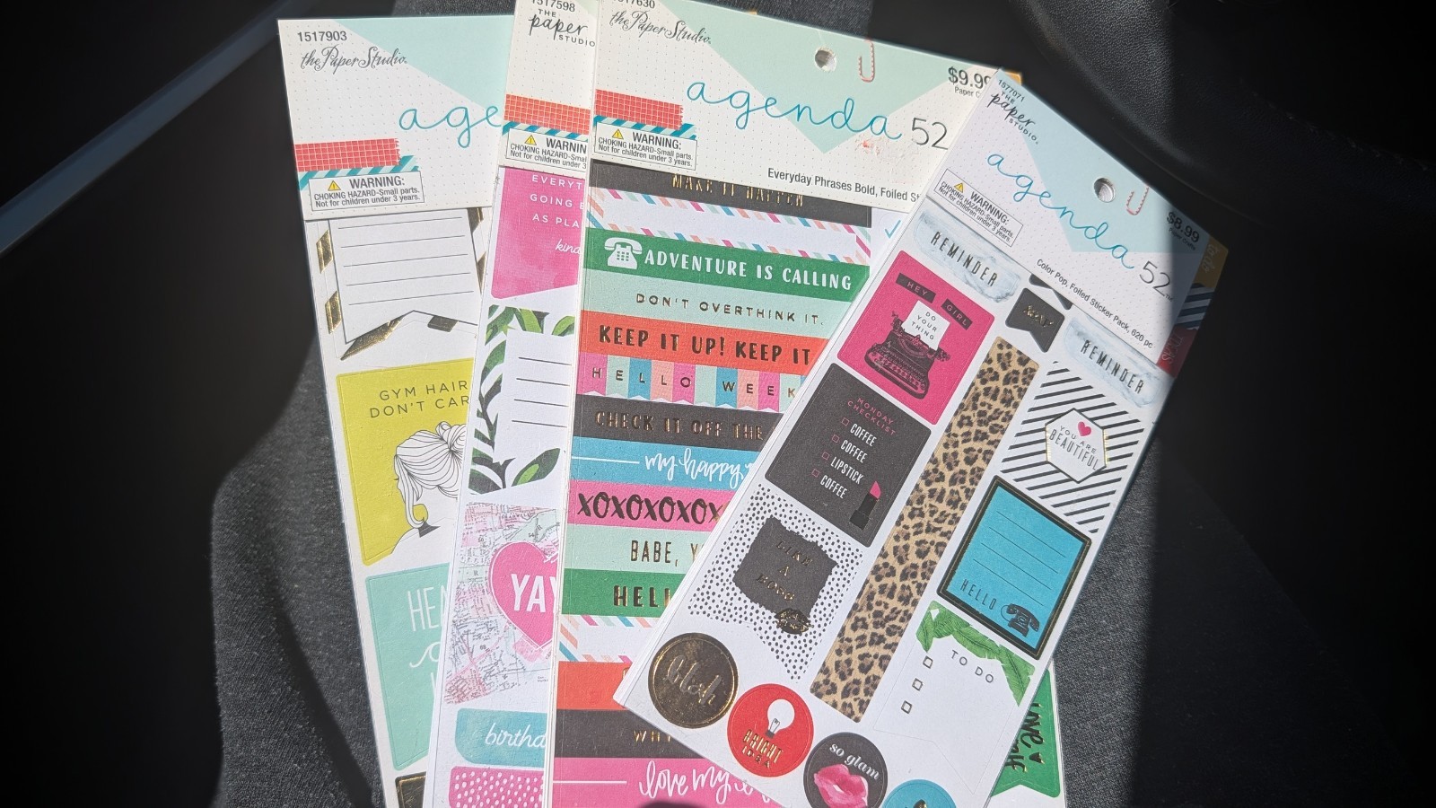 Agenda 52 Planner Sticker Books Lot Of 4 Slightly Used Fitness, Everyday Phrases