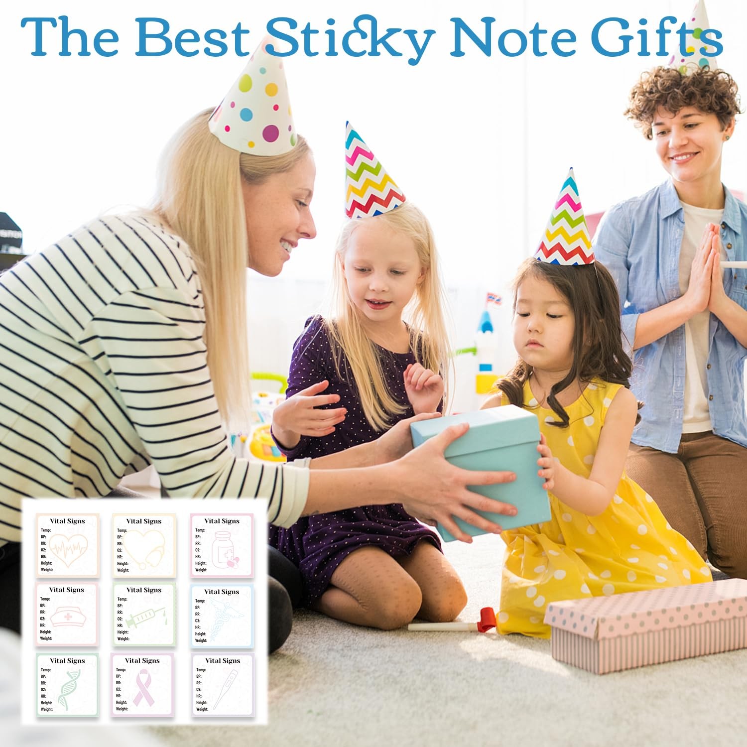 Vital Signs Sticky Notes Gifts, 9 Pack Vitals Signs Notepad 3×3 Inch, Nurse D…