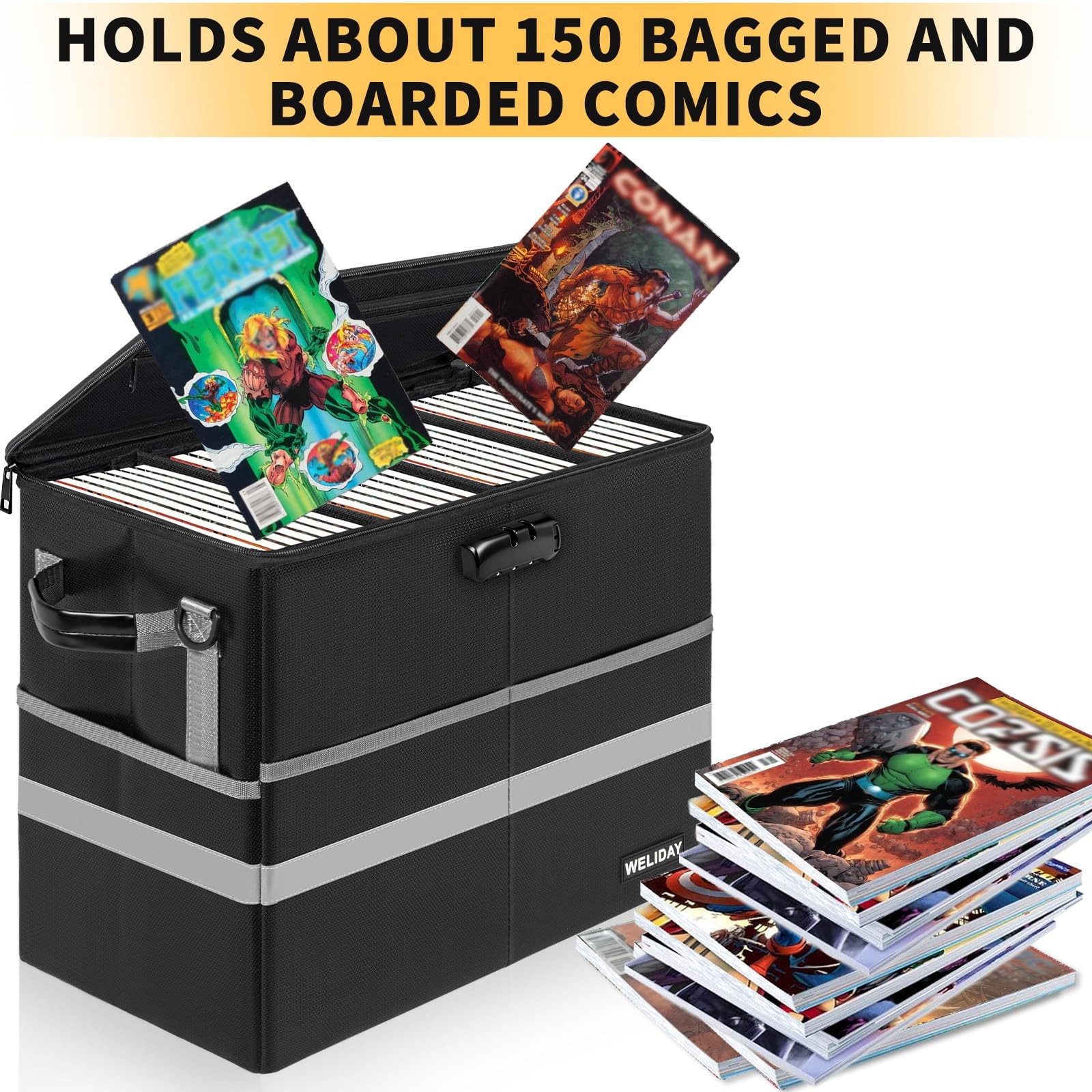 Graded Comic Storage Case Fits 30 CGC Comics, Fireproof & Moistureproof Comic…