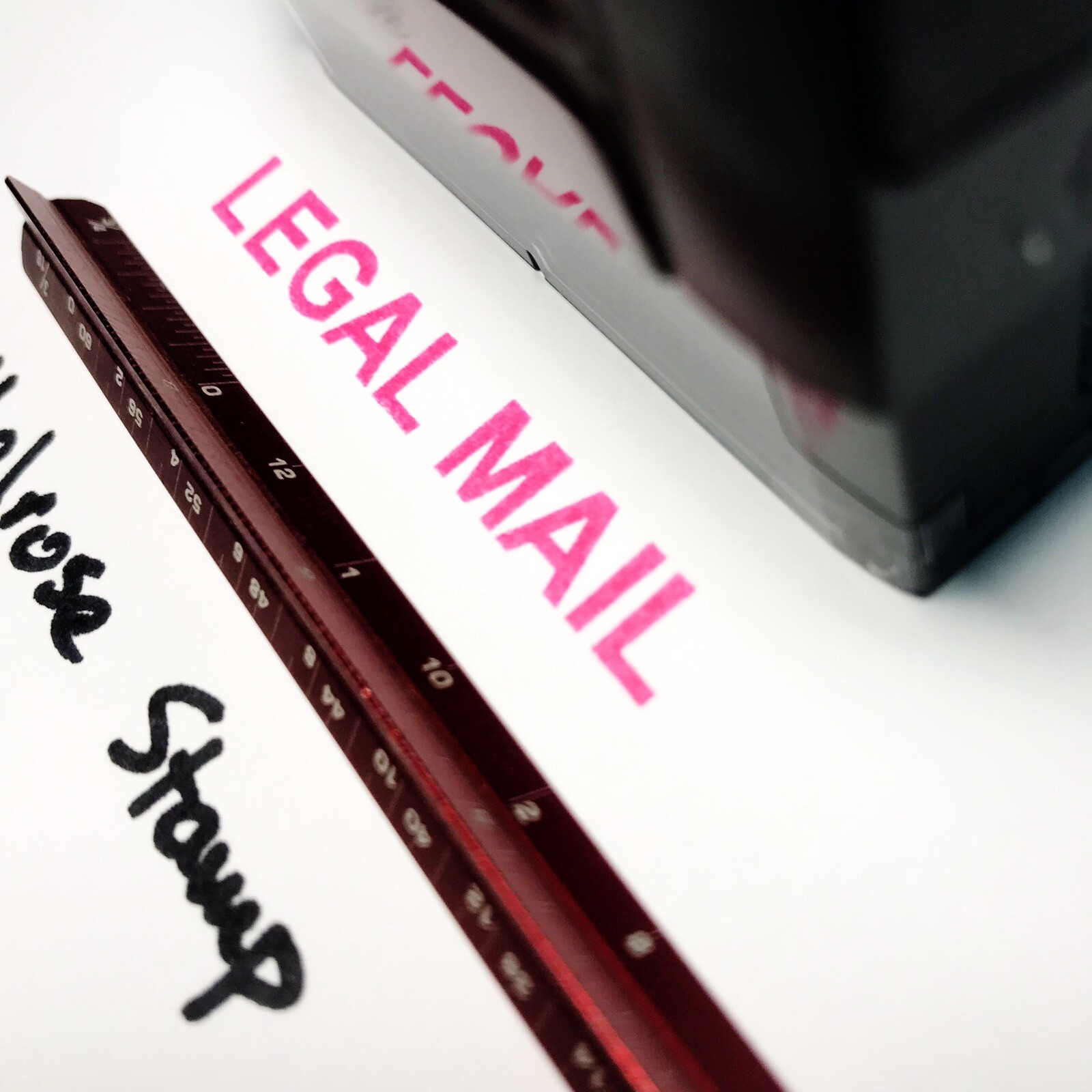 Legal Mail Rubber Stamp Pink Ink Self Inking Ideal 4913
