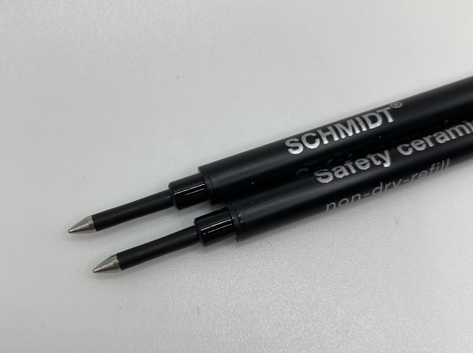 (2) Schmidt 888 F Safety Ceramic Tip Plastic Tube Rollerball Refills, Blue, Fine