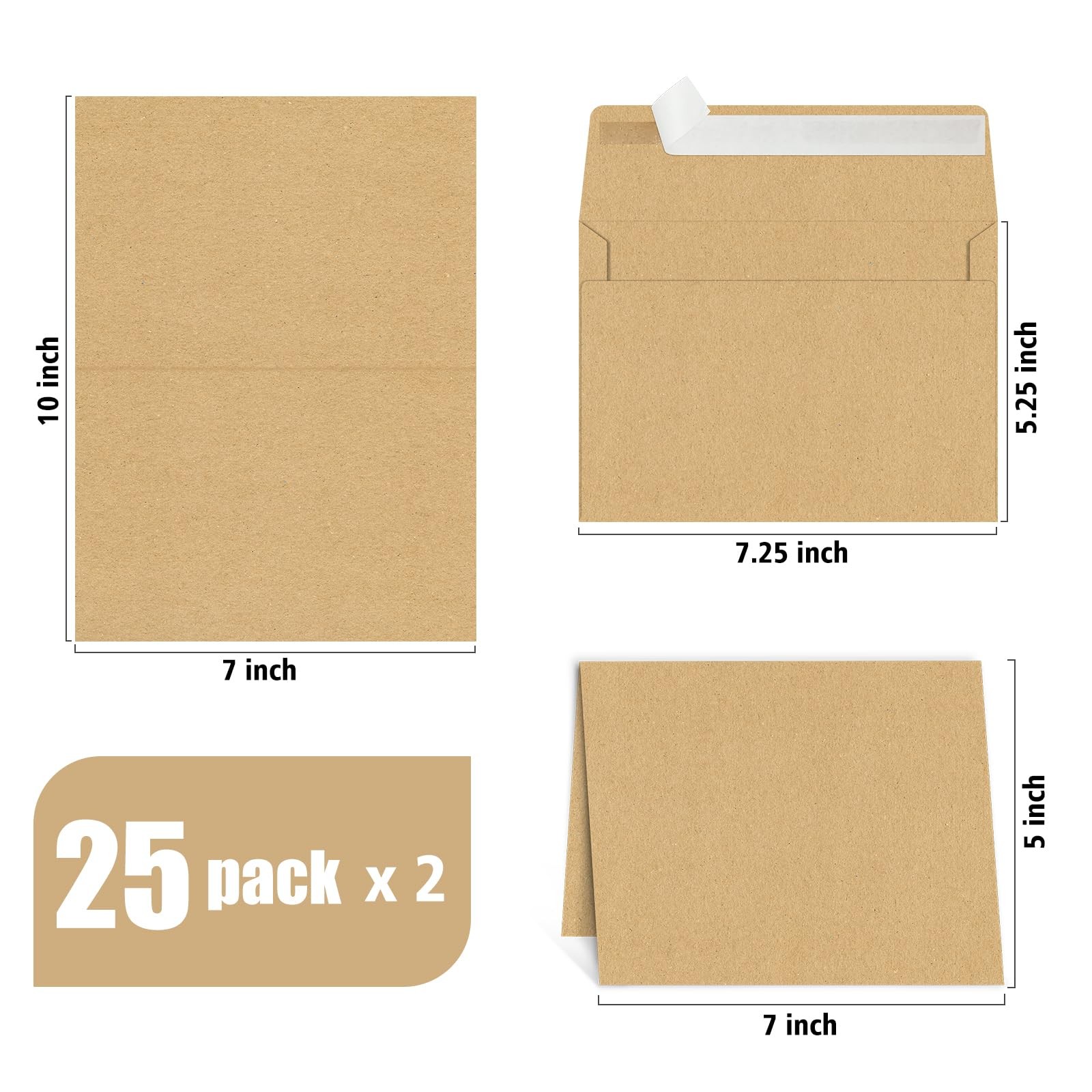 Brown Invitation Cardstock – 5×7 Blank 5X7, Cards and Envelopes