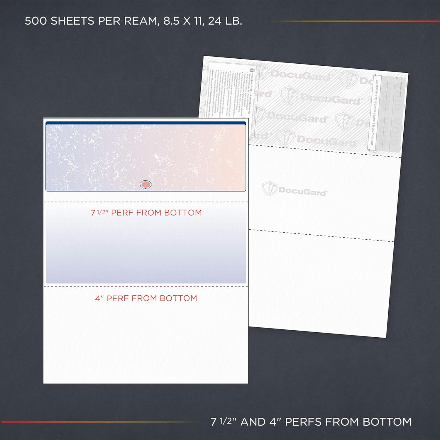 Blue/Red Premier Prismatic Top High Security Check Paper – Laser/Inkjet Printer
