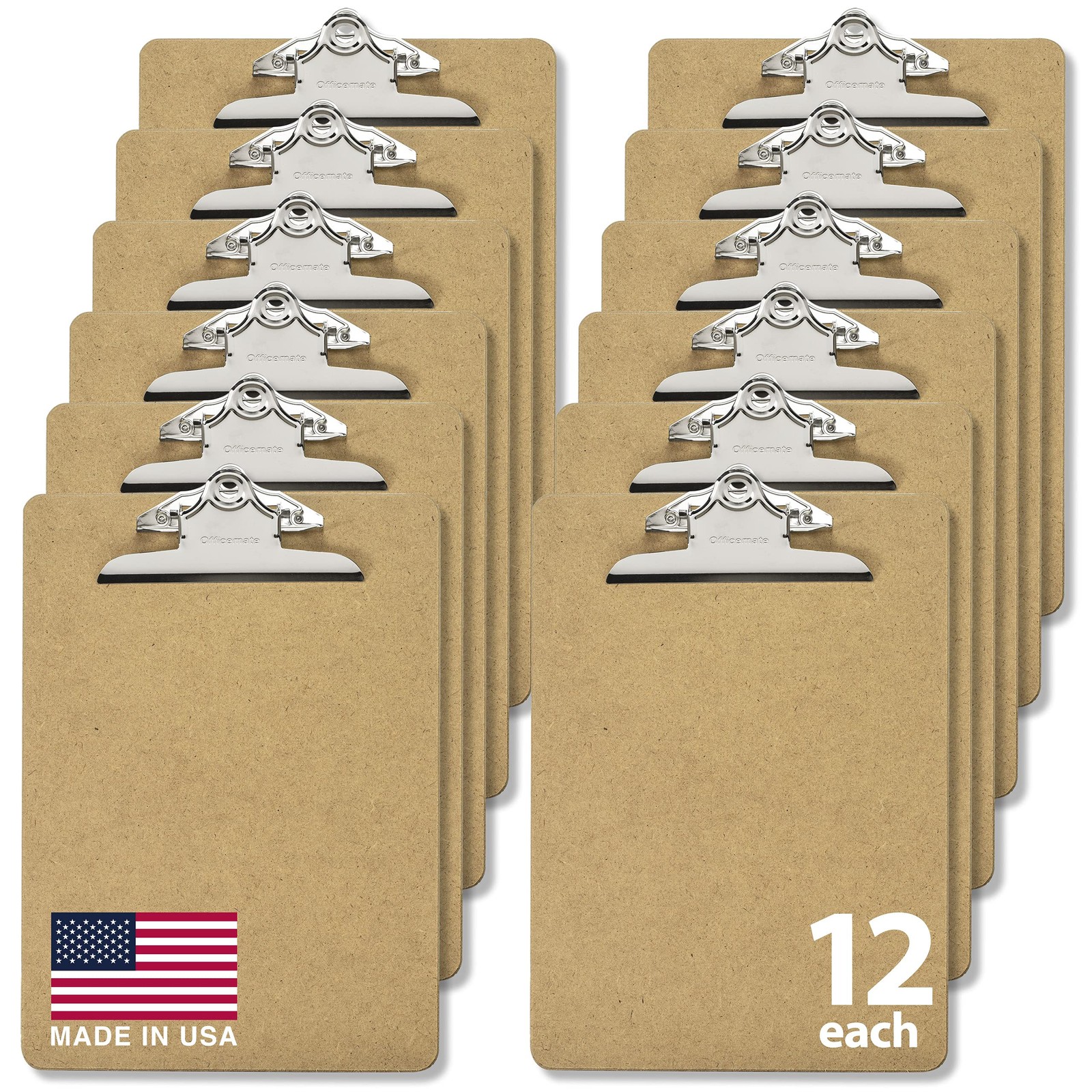 Recycled Wood Clipboards, 6 Inch Clip, 12 Pack Clipboards, Letter Size (9 x 1…