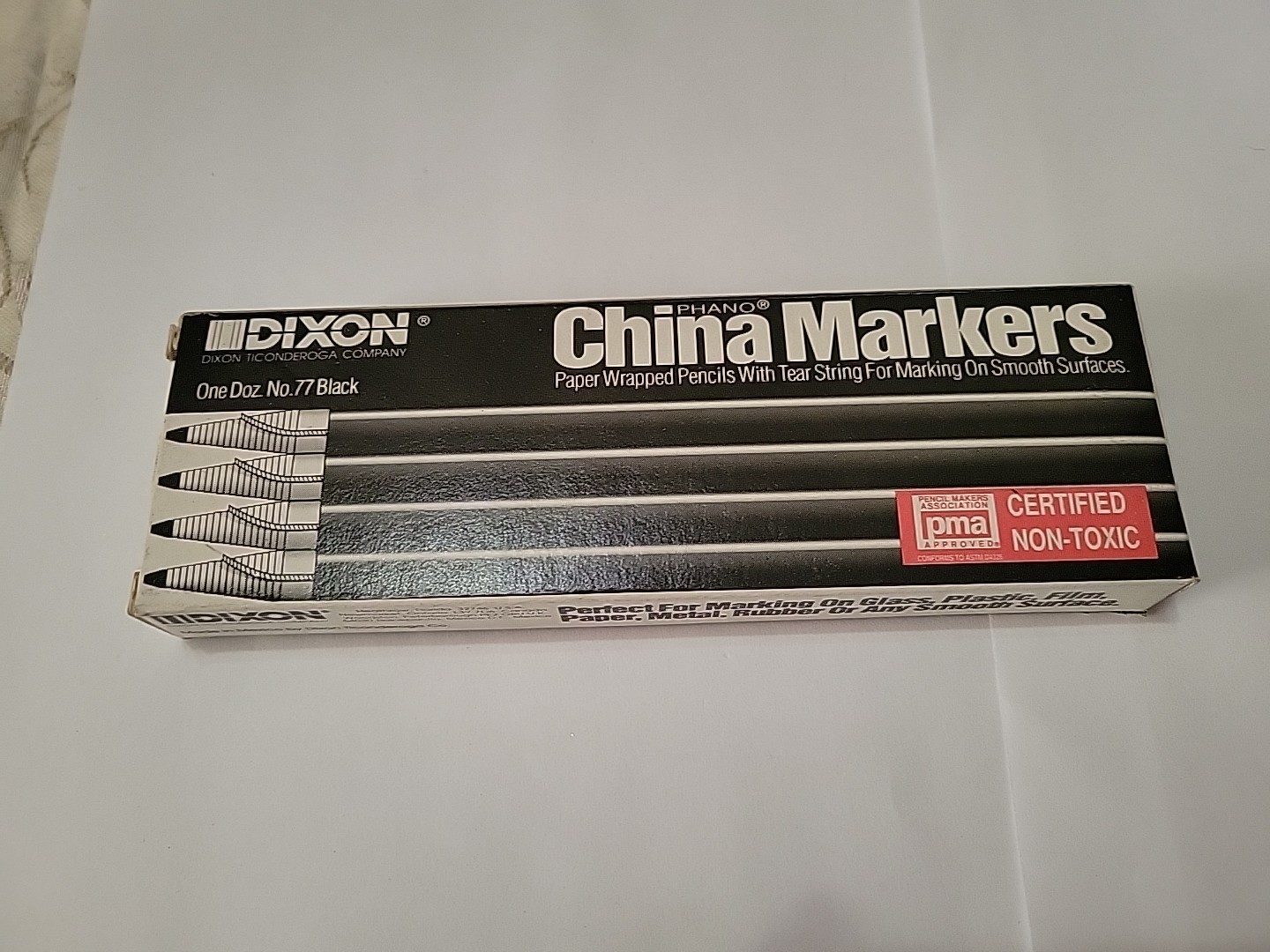 China Markers Grease Pencils Dixon Black No. 77 One Dozen 12 Pencils