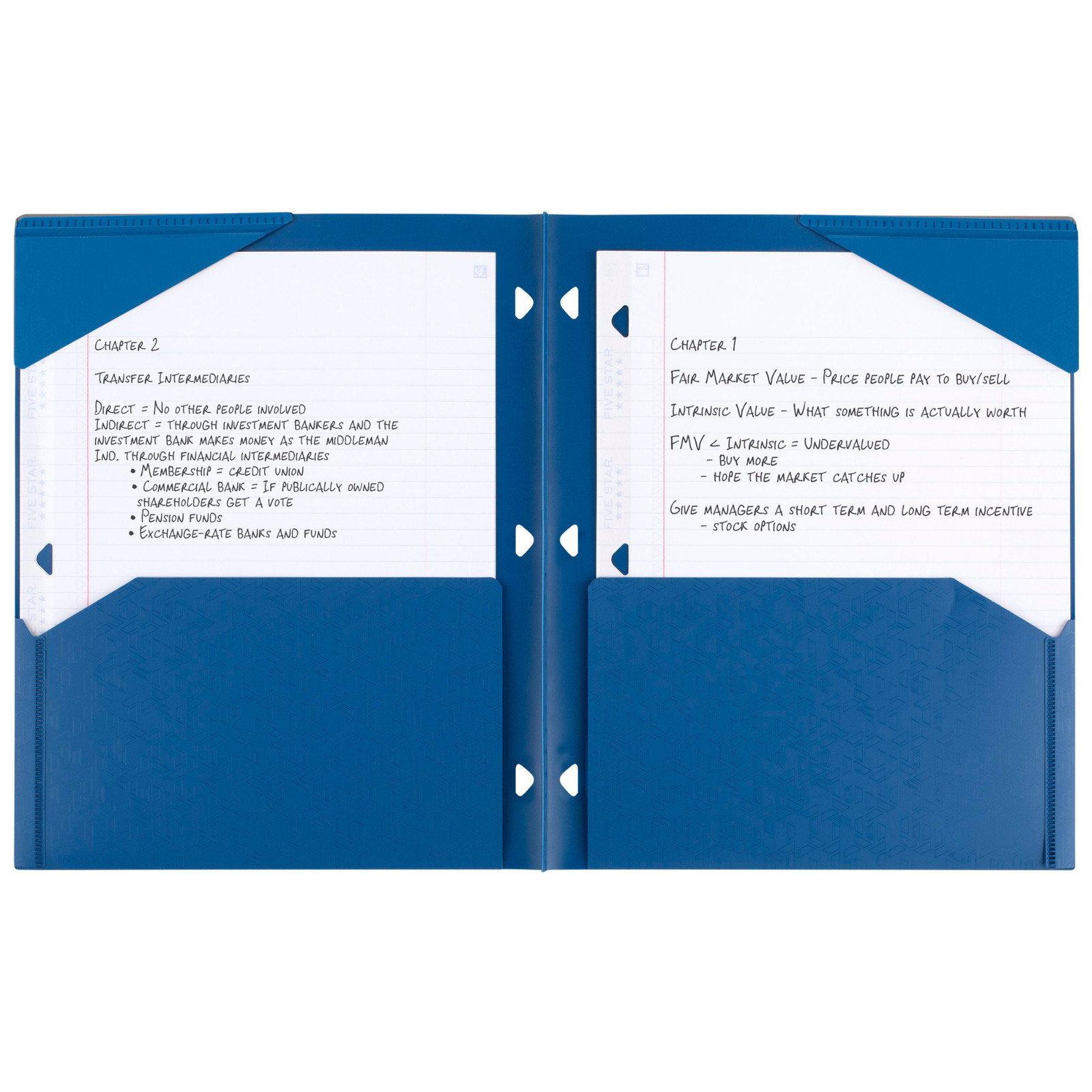 Five Star Stay-Put 2-Pocket Plastic Folder: 9 in. x 11 in. (Black)