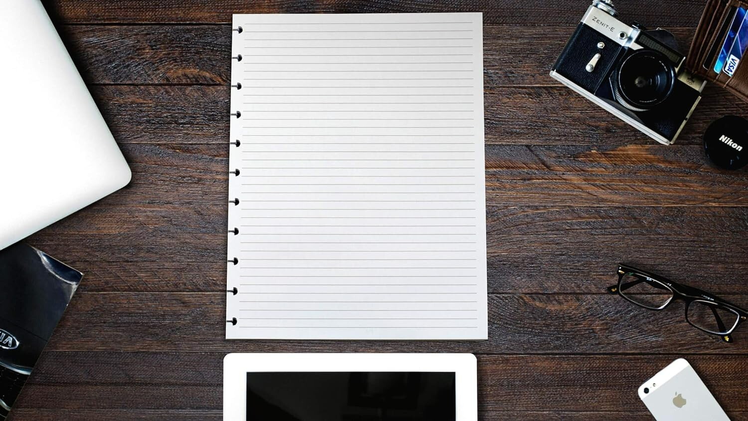 Letter Size Lined Paper Refill – 250 Sheets, 8.5×11 in, 100 GSM, 11 Disc Note…