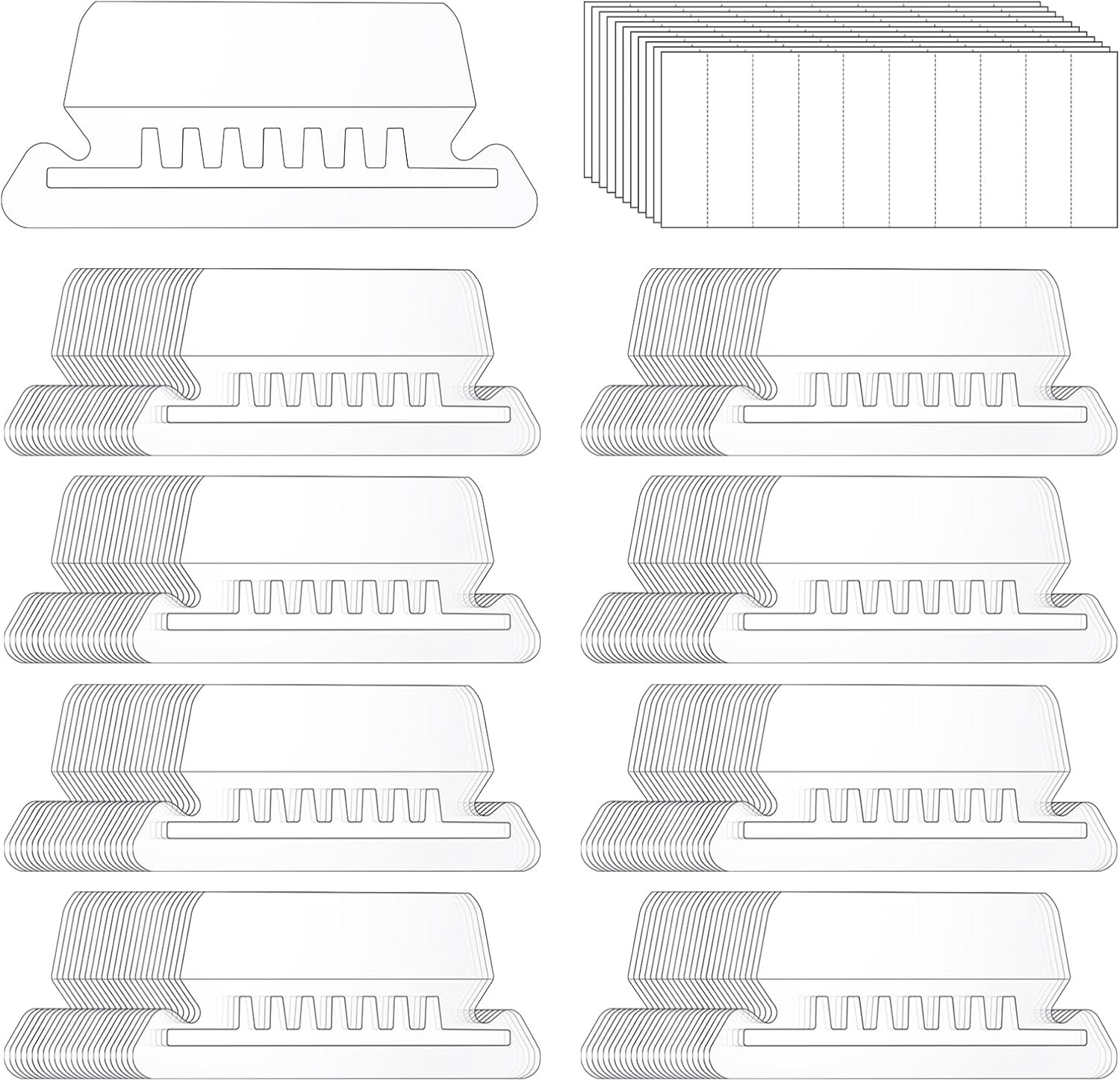 200 Pcs Hanging File Folder Tabs and 200 Pcs 2 Inch Inserts Labels, Plastic File