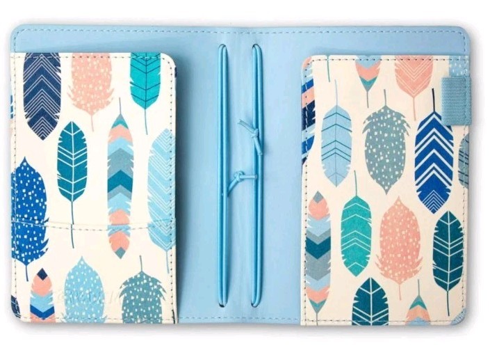 Carpe Diem Traveler’s Notebook Holder Planner Passport Case Sky Blue Cover New