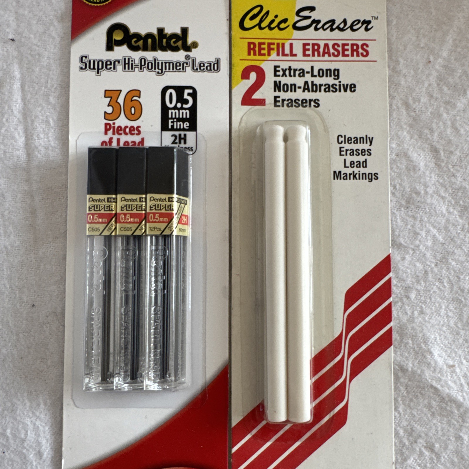 Pentel Quicker Clicker Mechanical Pencils 2-pk Automatic Pencil + Lead + Erasers