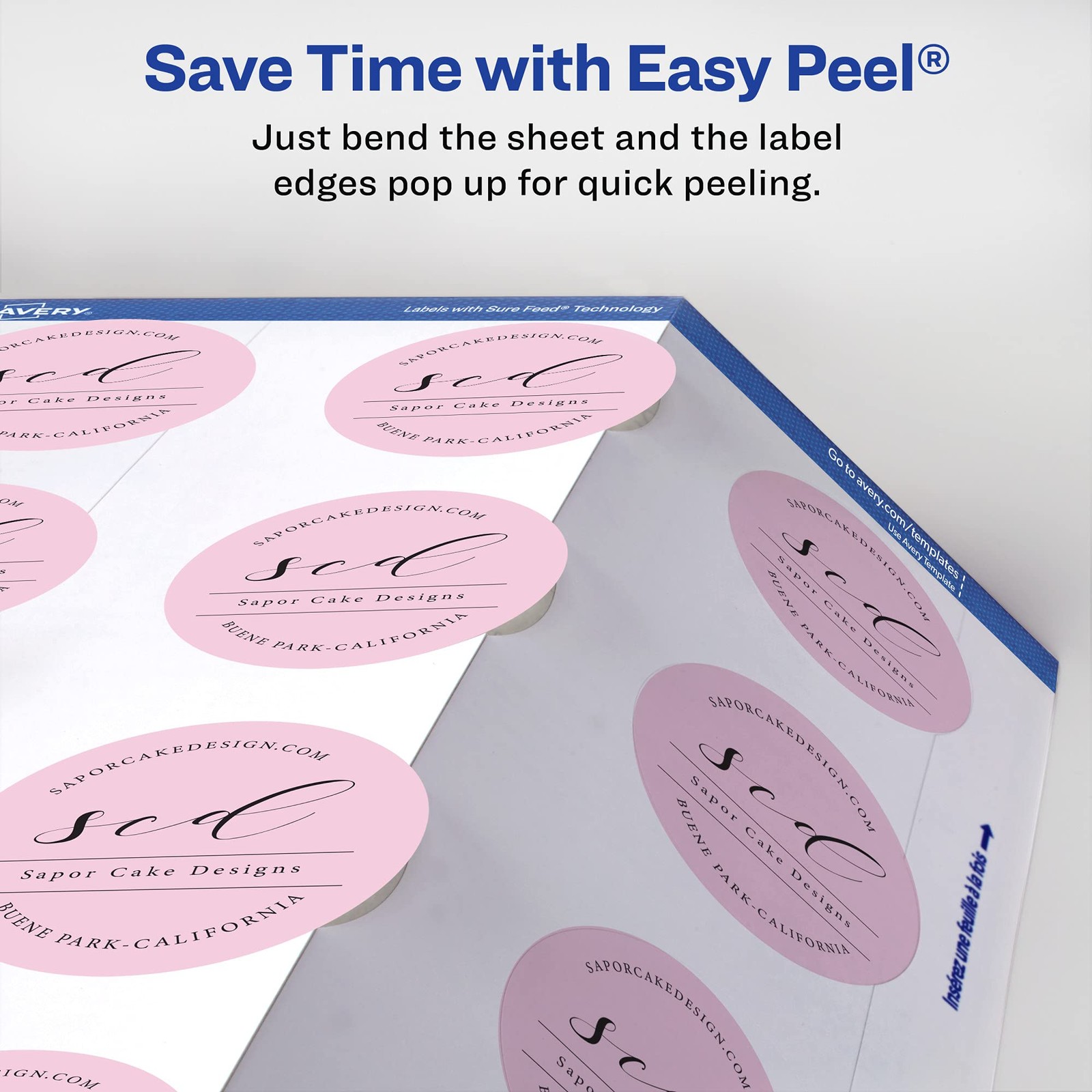 Avery Matte White Round Labels Sure Feed Technology 3.5 Diameter 1000 Matte