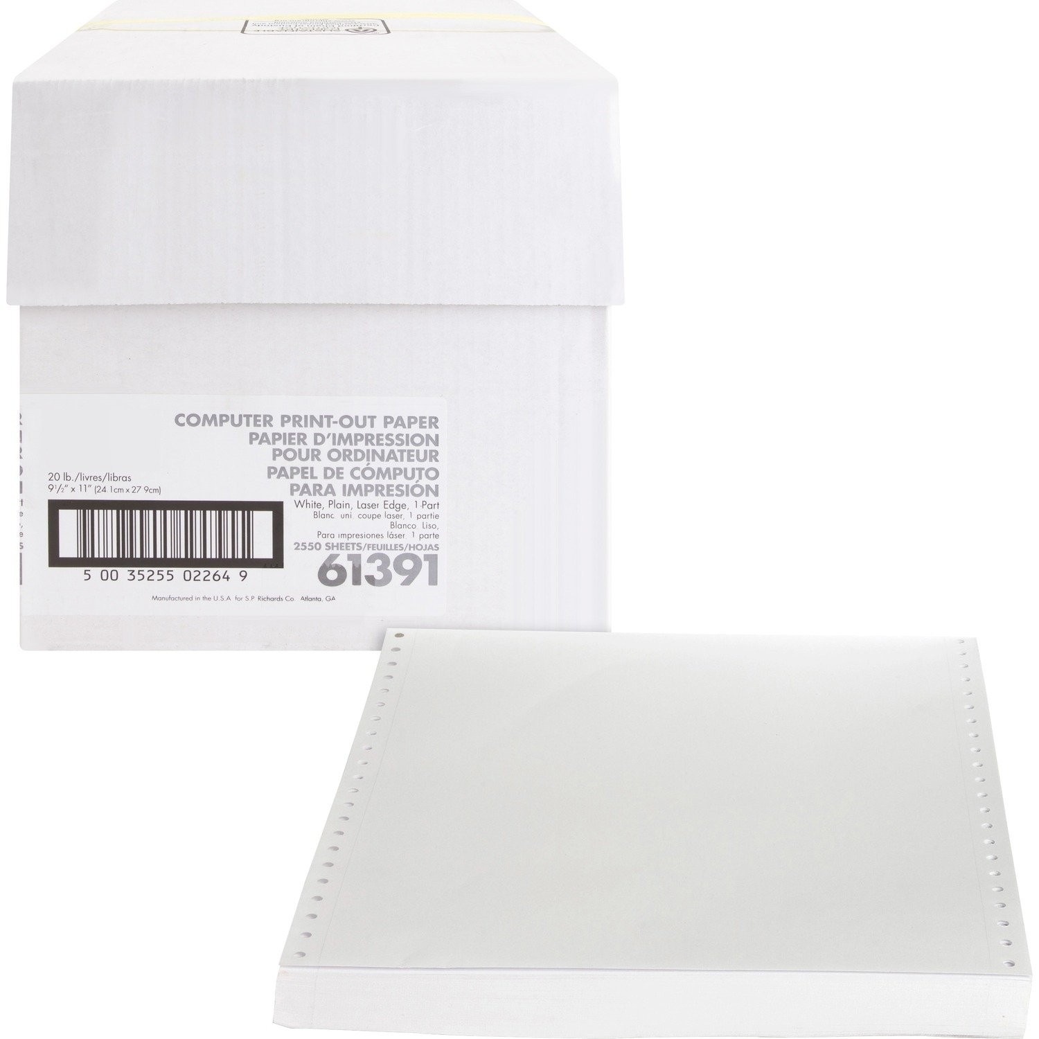 Sparco Perforated Blank Computer Paper 61391 8 1/2″ x 11″ – 20 lb Basis Weight