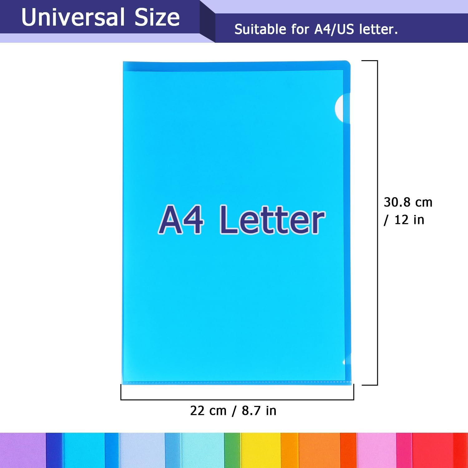 16 Pack Clear Plastic Folders Sleeves, Plastic Sleeves for Documents Transparent