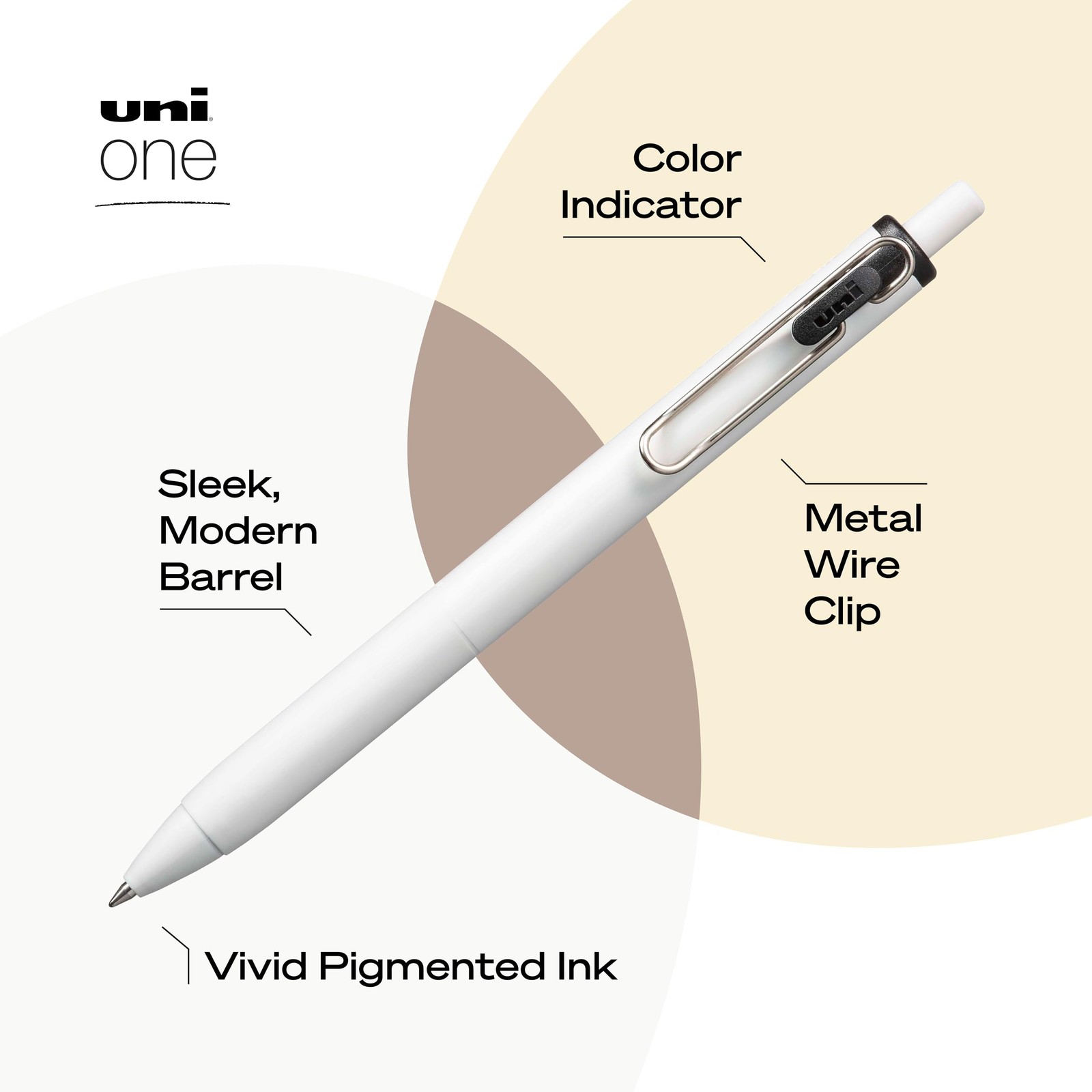 Uni-Ball One Black Retractable Gel Pens 4 Pack 1 Count (Pack of 4),