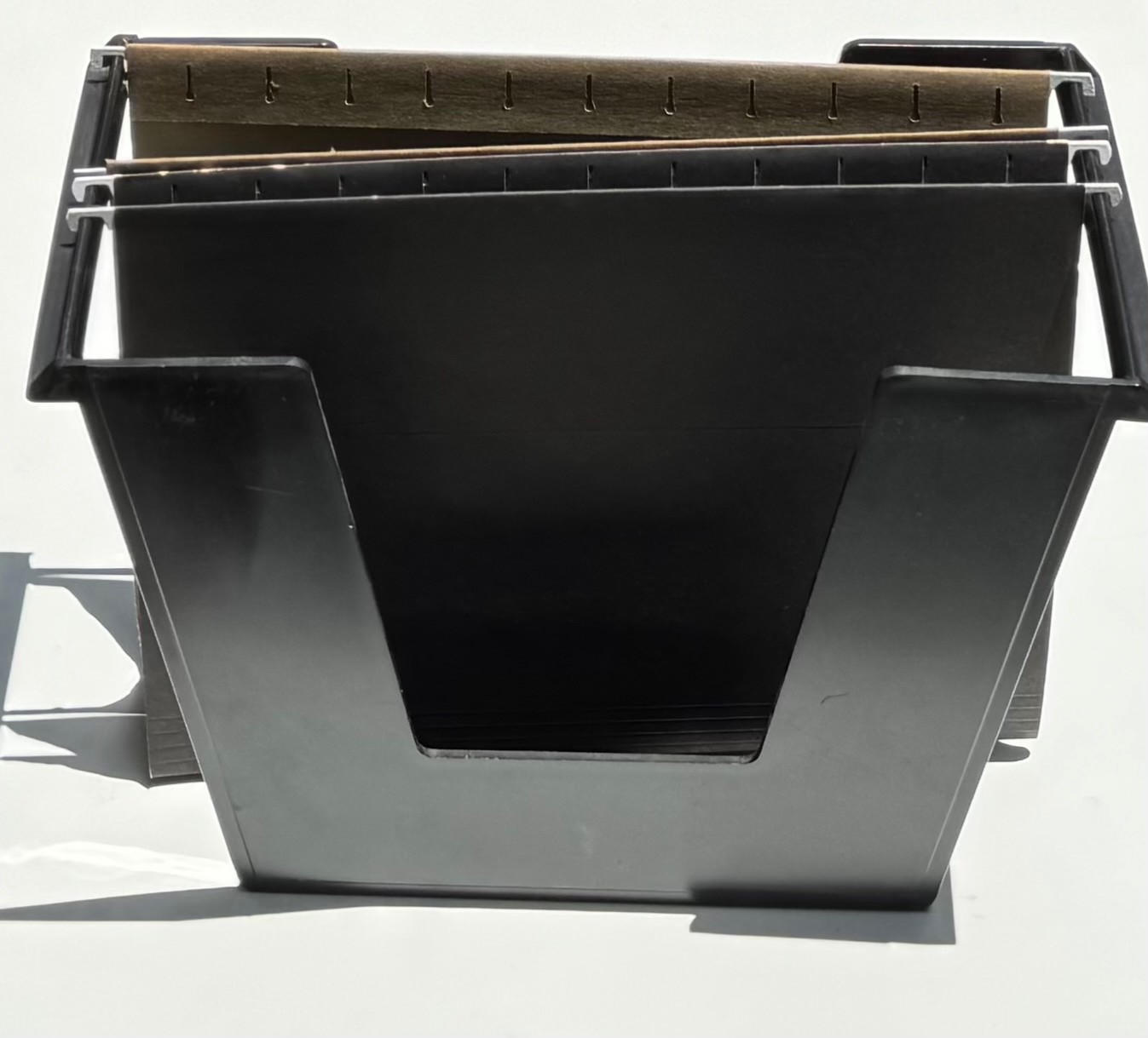 Hanging File Folder Organizer Heavy Duty Plastic w/6-Pack Folders & Insert Tabs