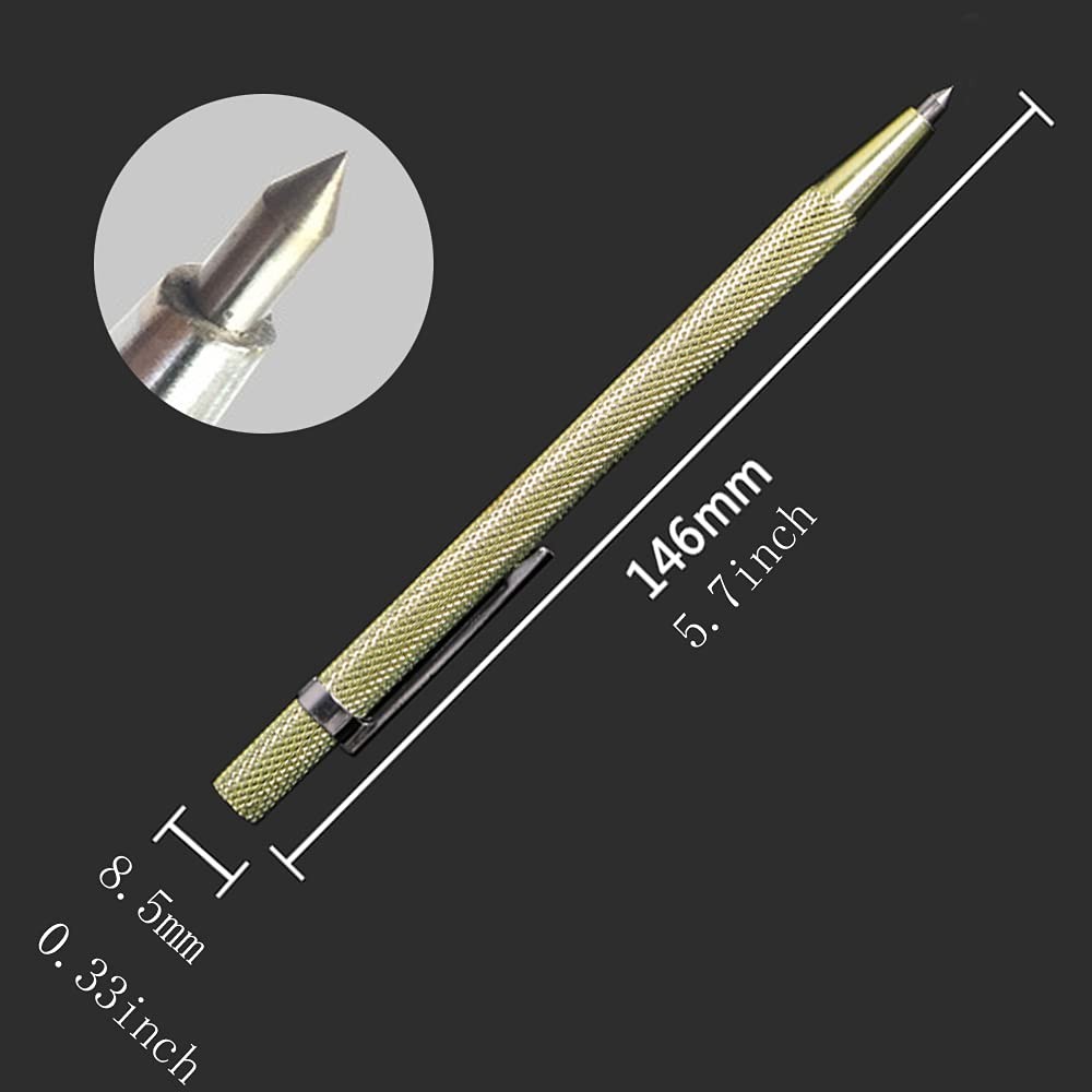 VebaCidi Scribe Tool, 2 Pieces Tungsten Carbide 1 Count (Pack of 2), Golden