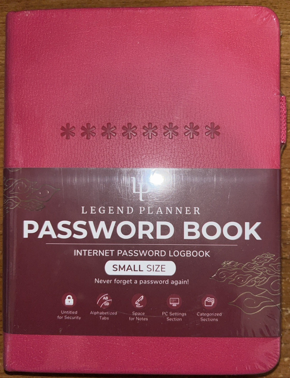 New Red LEGEND PLANNER Internet Password, account# Logbook Small Size (4.5″x6″)