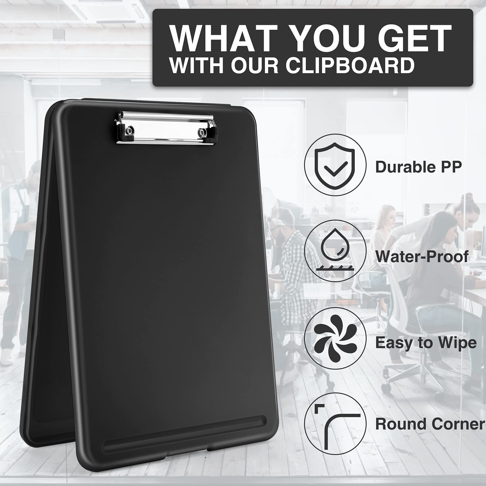 Clipboard with Storage, Plastic Storage Clipboards with Low Profile Clip, Nur…