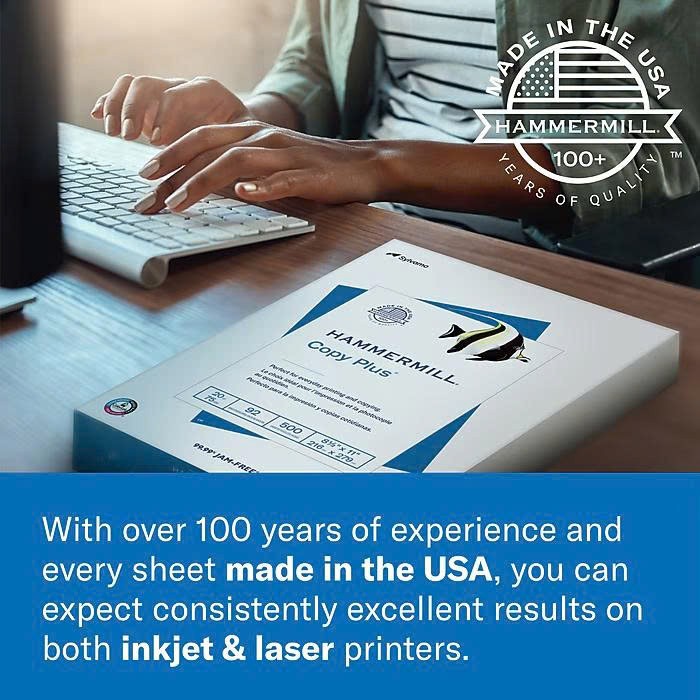 Hammermill Premium Multipurpose Paper 8.5 x 11 24 lb 97 Brightness 2500 Sheets