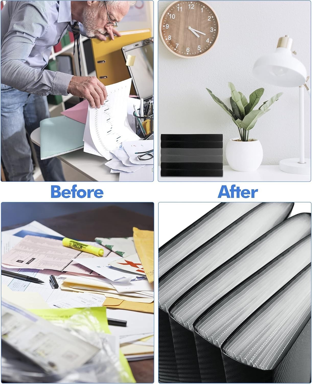Accordion File Organizer with 13 Pockets and Tabs, A4 Document Holder
