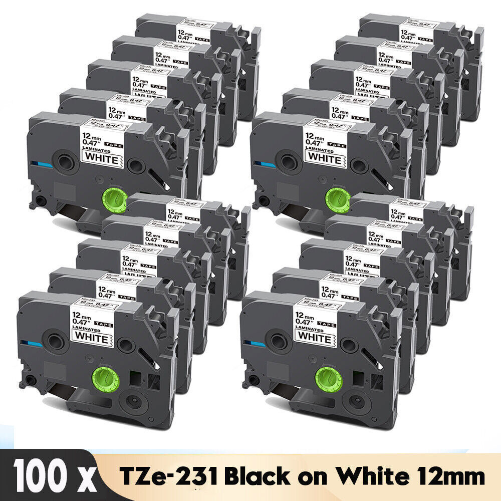 Compatible Label Tape fit Brother TZe-231 P-Touch White 12mm PT-1000 PT-H101C
