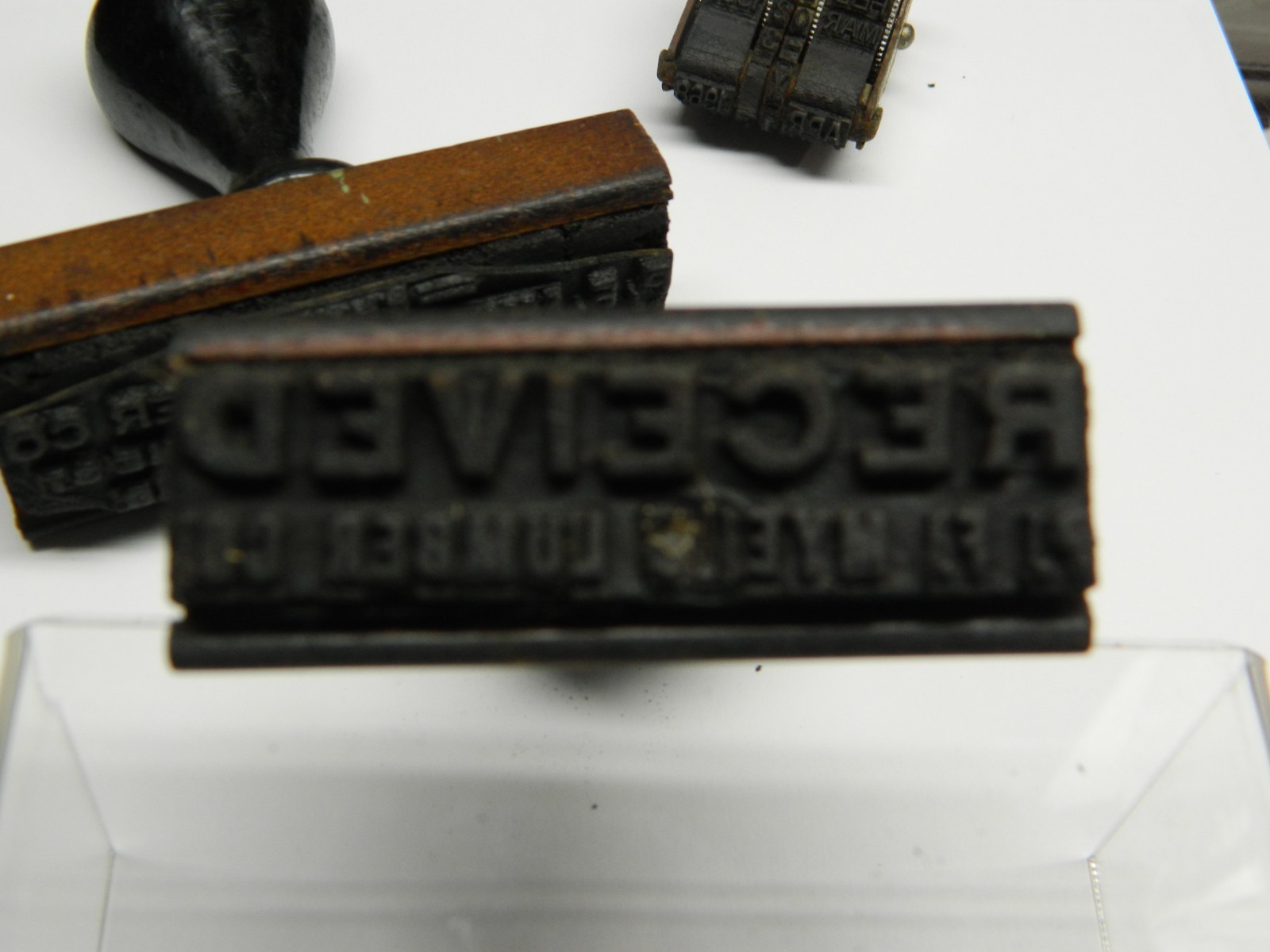 Vtg Office Rubber Stamps PF Myers Lumber Jeffersonville Indiana