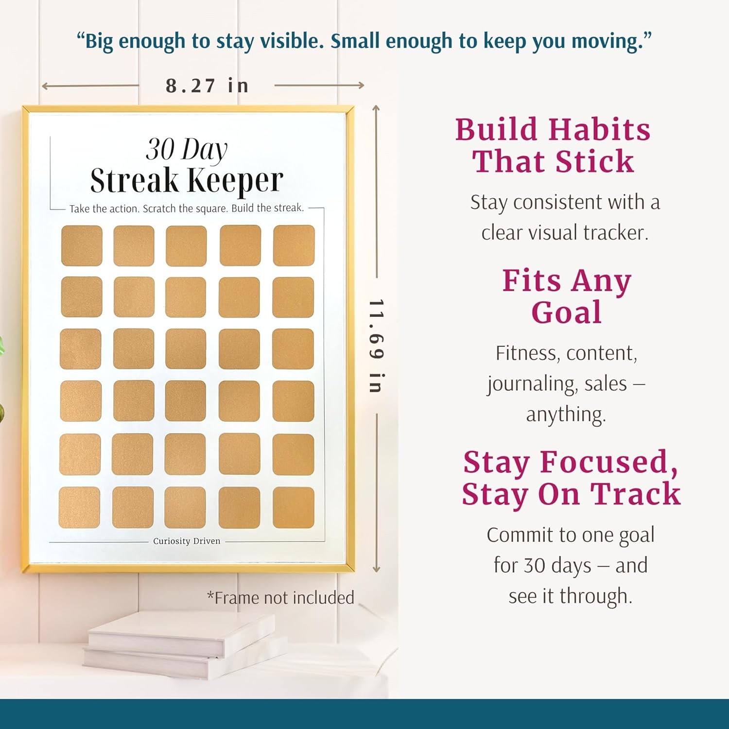 Daily Habit Tracker for Women – 30-Day Goal & Productivity Chart with Scratch-