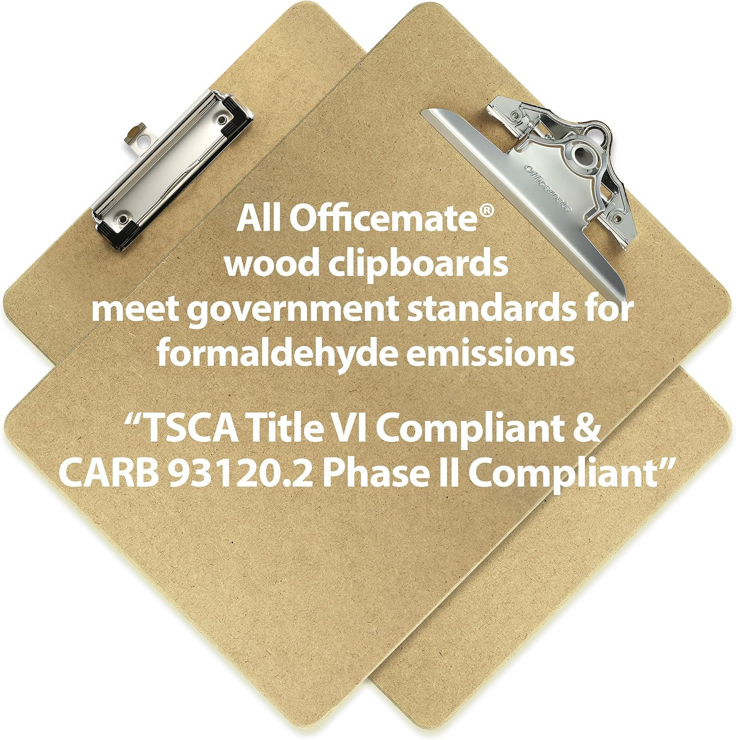Officemate Recycled Wood Clipboards, Low Profile Clip, 24 Pack Clipboards, Lette