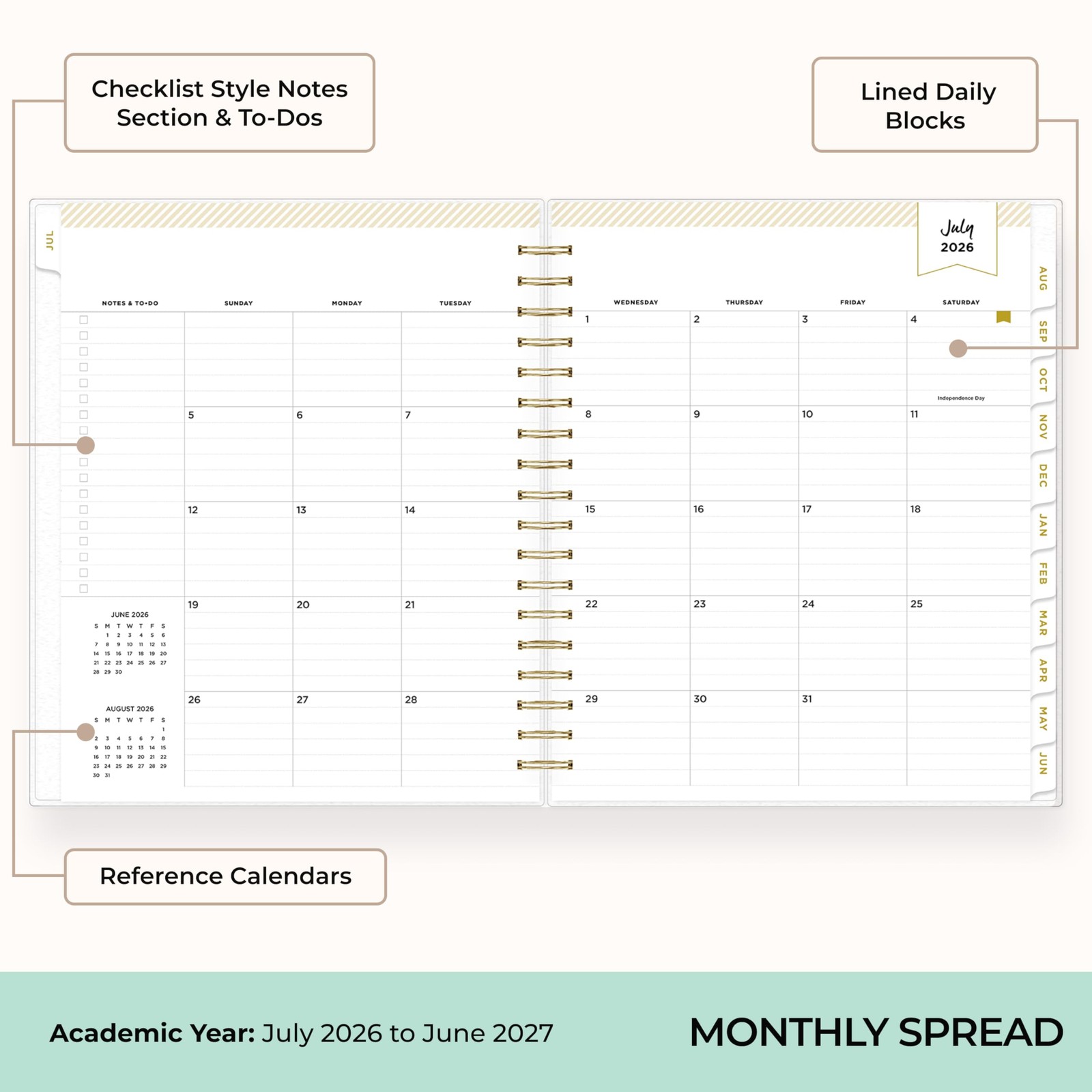Day Designer 2026-2027 Daily and Monthly Academic Year Planner Calendar, July…