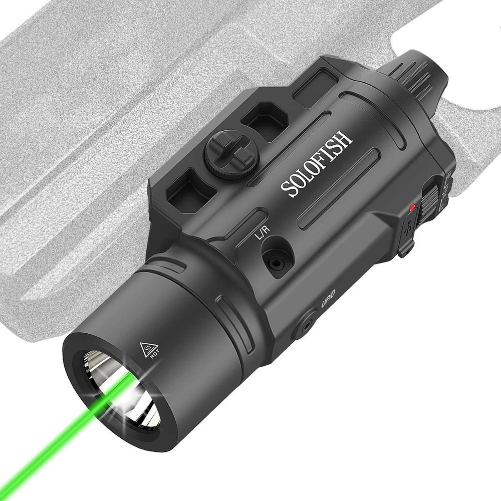 1500Lm Slidable Pistol Light Green Beam Combo Strobe/Momentary
