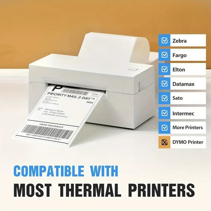 500 4″x6″ Fanfold Direct Thermal Shipping Labels for Zebra and Rollo Printers US