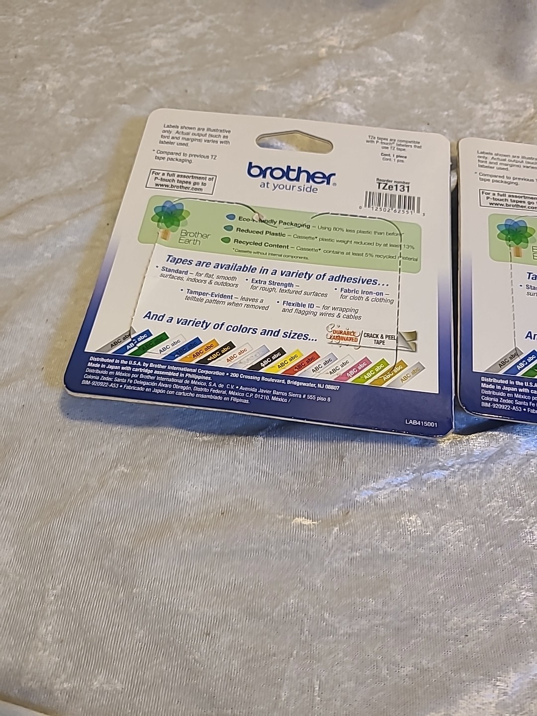 Brother TZE131 12mm Black on Clear Tape – 2 Pack Lot Of 2 Packages