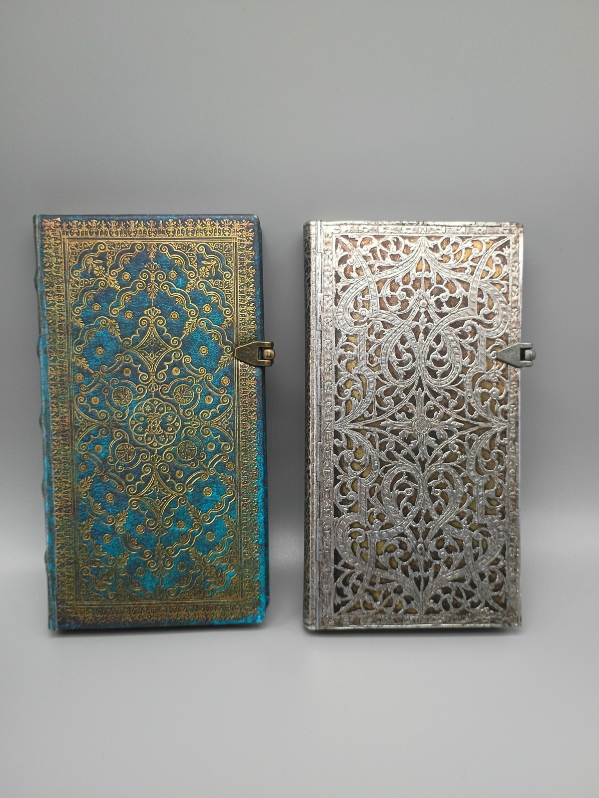 Paperblanks Silver Filigree, Blue Equinoxe Journals Diaries 7″x4″ Magnetic Clasp