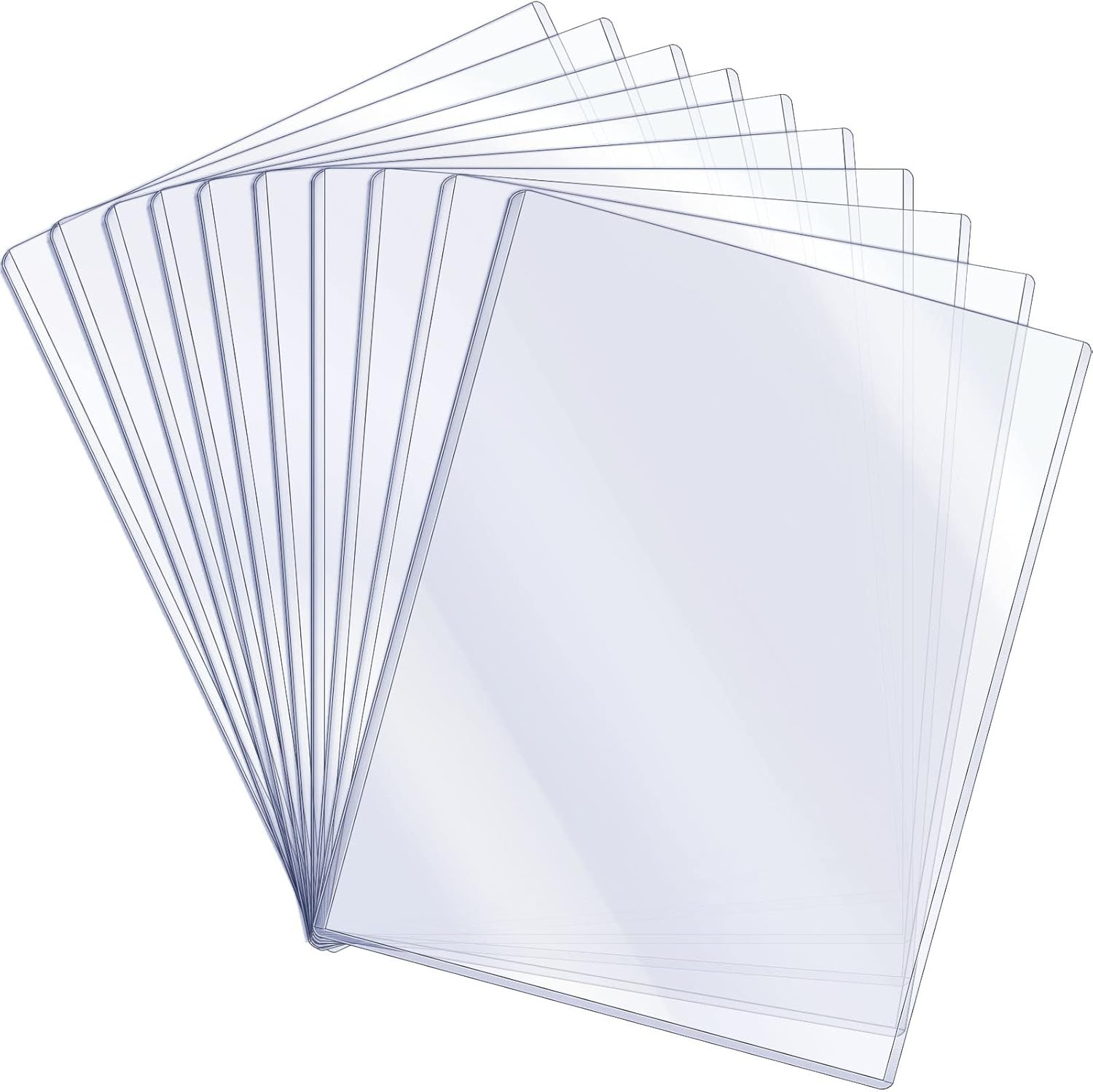 Jecery 10 Pcs 8.5 X 11” Rigid Print Protectors Clear Rigid Plastic Paper Page P