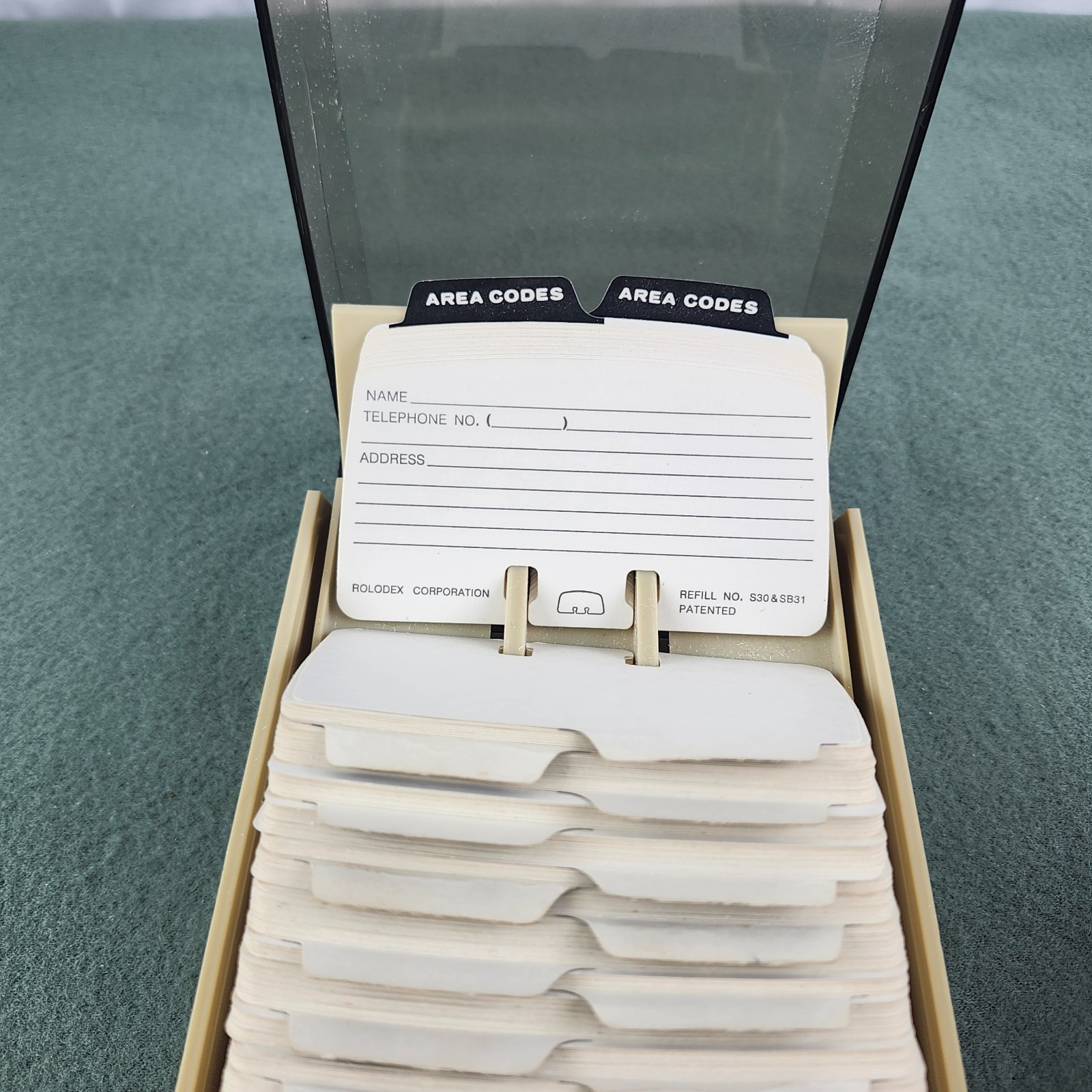 Vintage Rolodex Petite Address File Dividers Blank Cards S500C Smoke Gray &White
