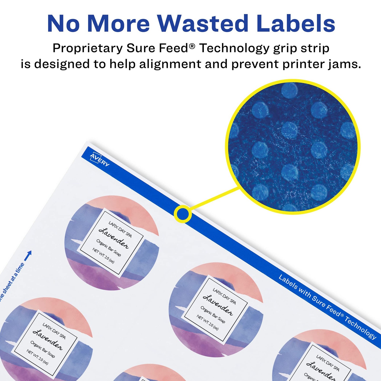 Avery Matte White Round Labels Sure Feed Technology 3.5 Diameter 1000 Matte