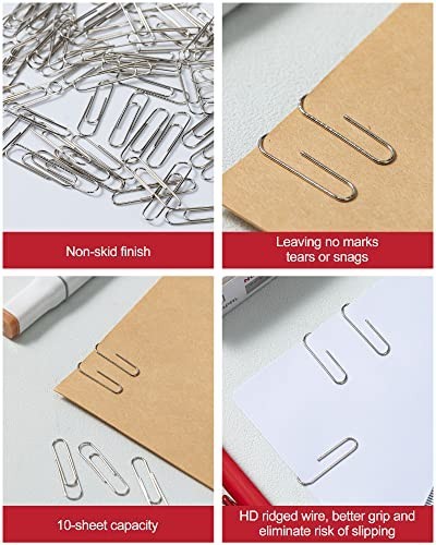 Medium Nonskid Paper Clips for Office & School Use, 2000 Count, Silver, 1-2/7