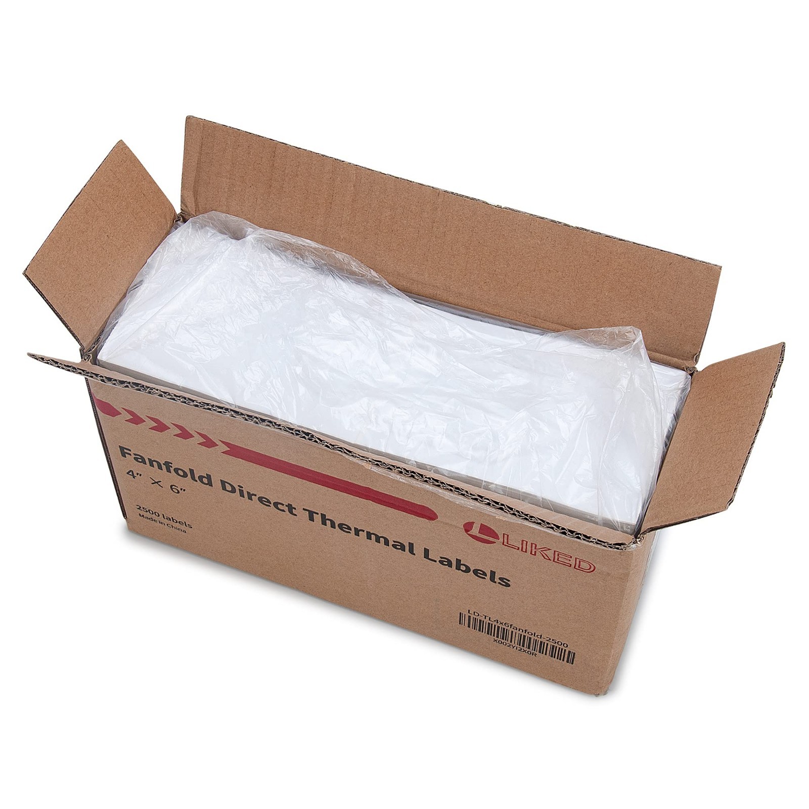 2500 Fanfold 4×6 Thermal Shipping Labels – Direct Thermal, Perforated, Strong Ad
