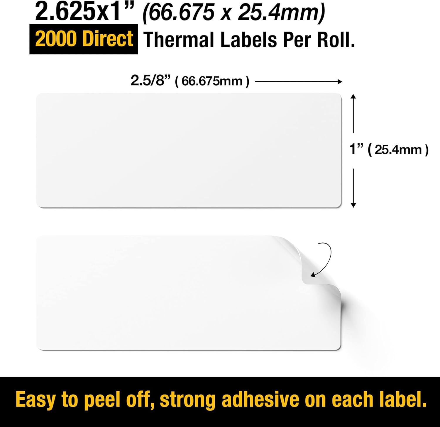 2000 Labels 1″ x 2 5/8″ Direct Thermal Shipping FBA UPC Labels for Rollo & Zebra