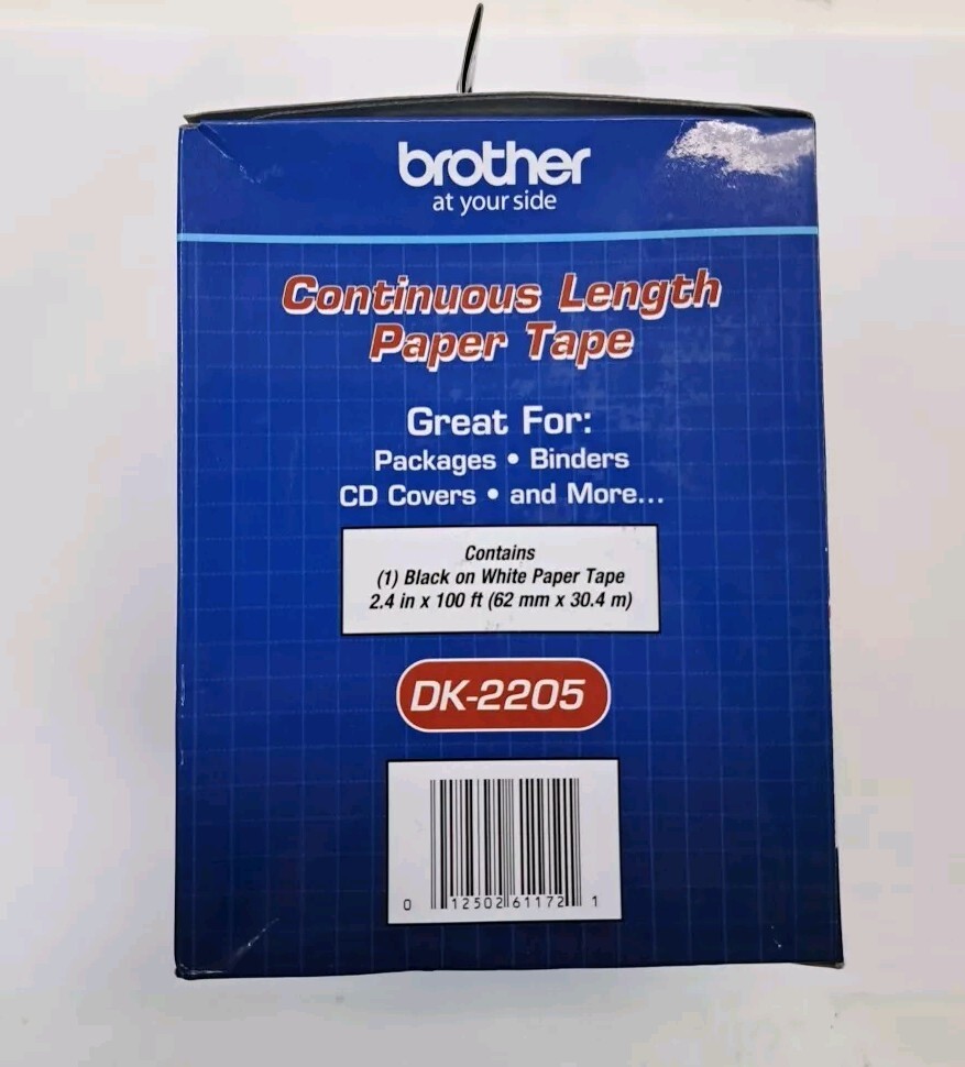 Brother DK-2205 Continuous Length White Paper Tape 2.4 in x 100 ft