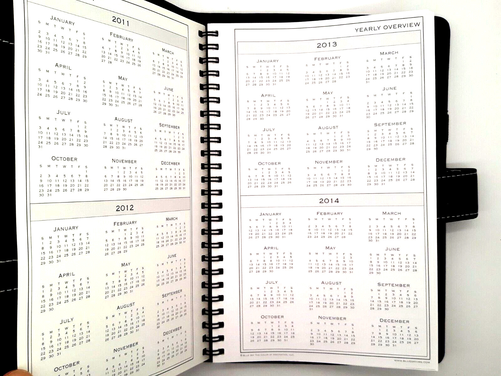 Blue Sky Pro Notes Black Notebook / Planner Faux Leather #11224 8 1/2″ x 5″