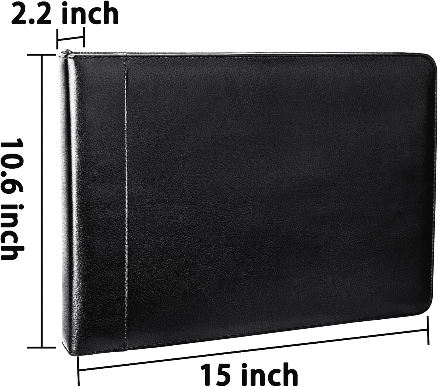 Zippered 7 Ring Business Checkbook Binder Portfolio for 3-On-A-Page Business Che