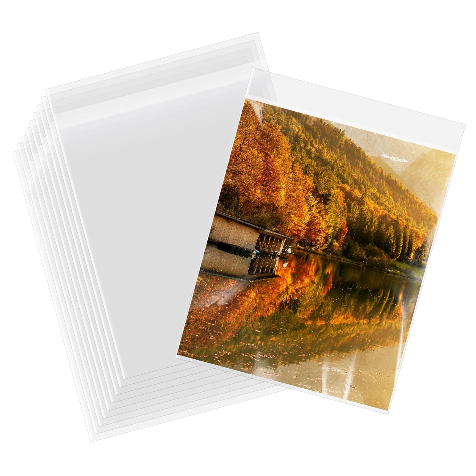AUEAR 8″ x 10″ (100 Pack) Clear Plastic Sleeves – Acid 8 x 10 inches,