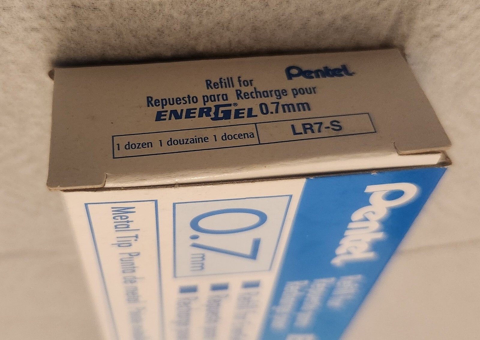 Refill EnerGel Gel Pen 0.7mm LR7-S metal Tip sky blue Ink pack of 12 NEW BOX