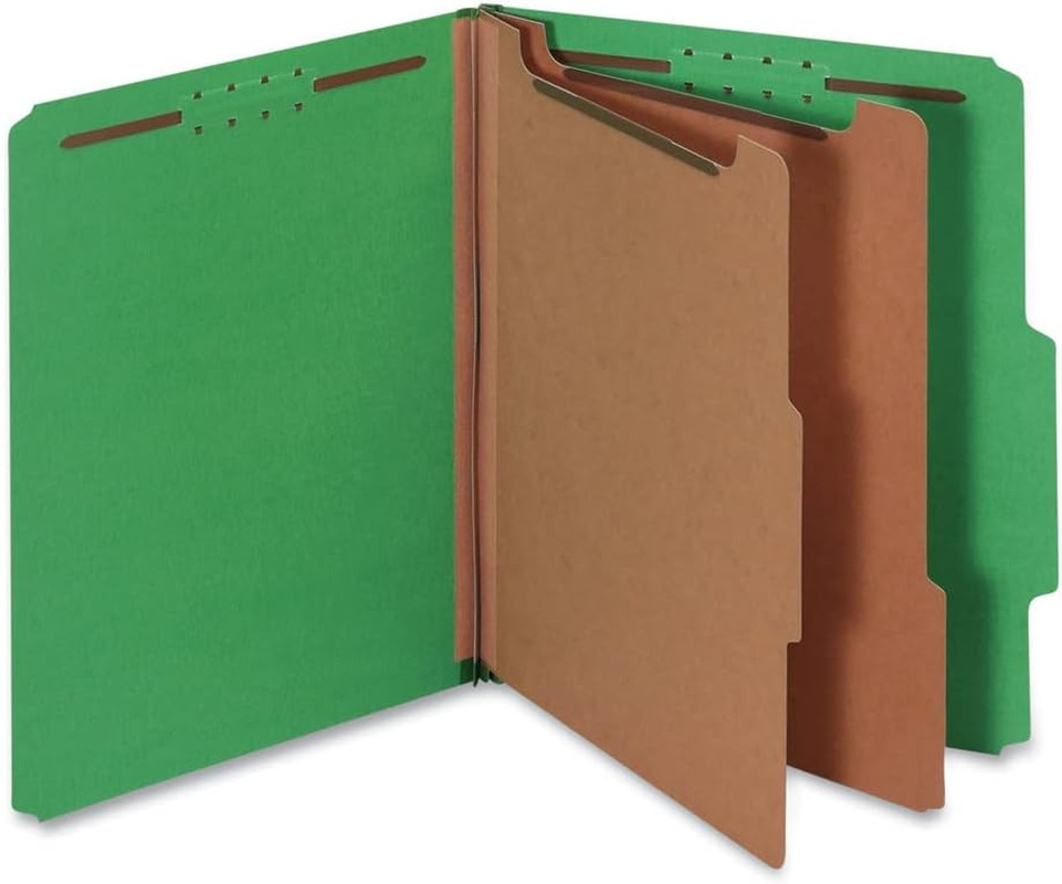 10302 Pressboard Classification Folders, Letter, Six-Section, Emerald