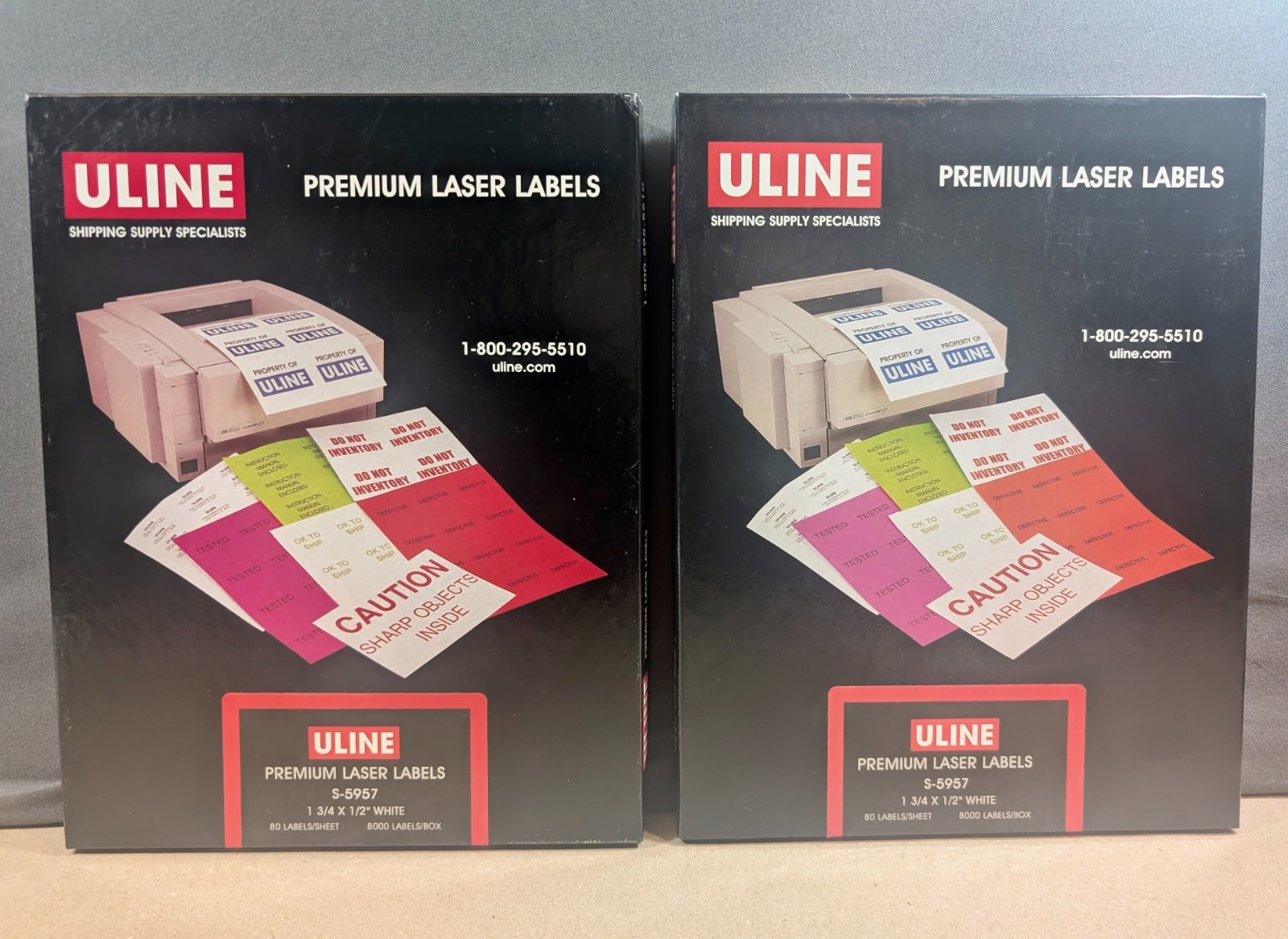 Uline S-5957 Premium Laser Labels 1 3/4″x 1/2″ White, 80/Sheet, 2 packs – a few
