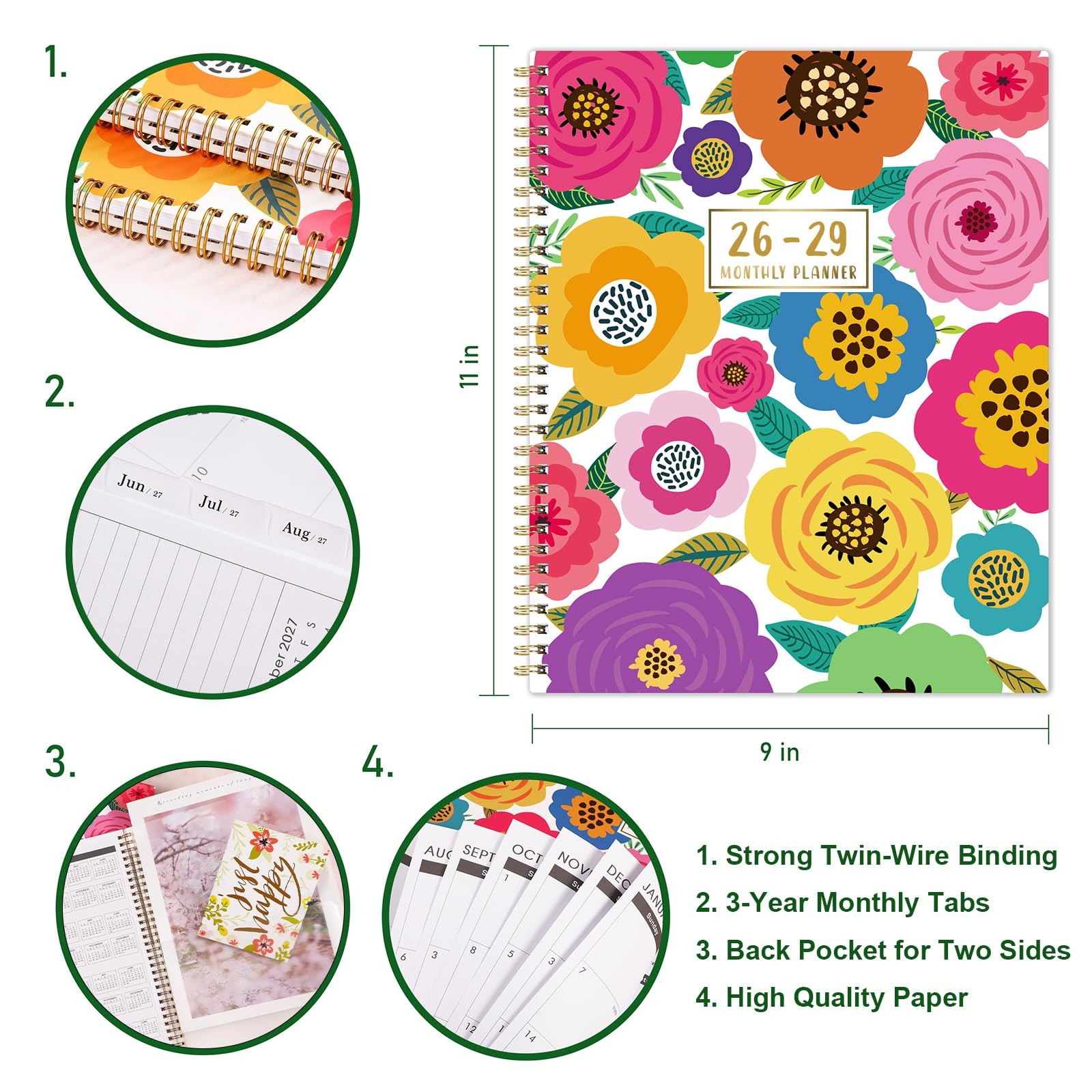 2026-2029 Monthly Planner – 3 Year Monthly Planner 2026-2029, Jul.2026 – Jun….